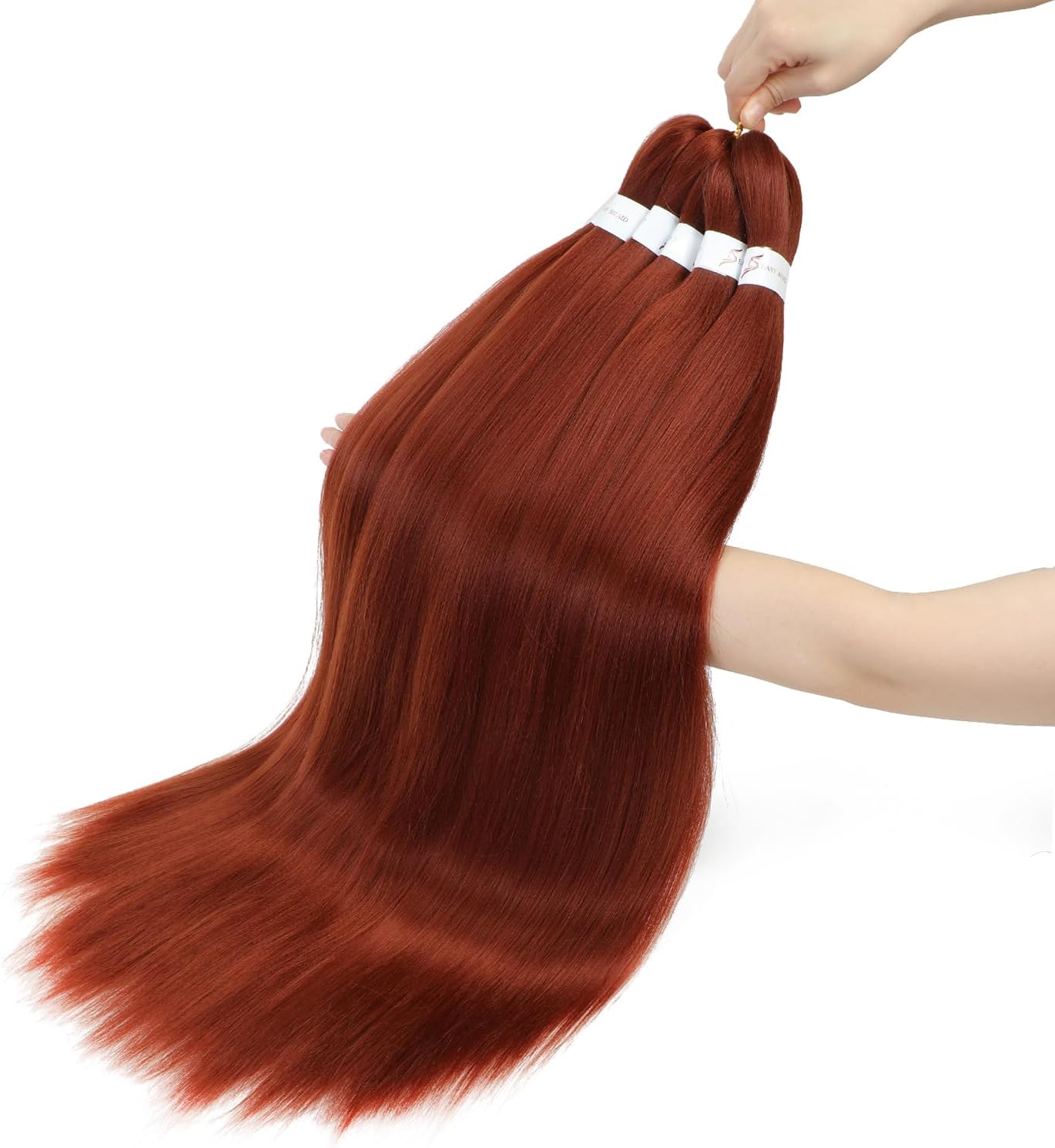 Rajout Cheveux Tressés pré-étiré 30 pouces, couleur 350#, synthétique Kanekalon, 6 paquets – 350#
