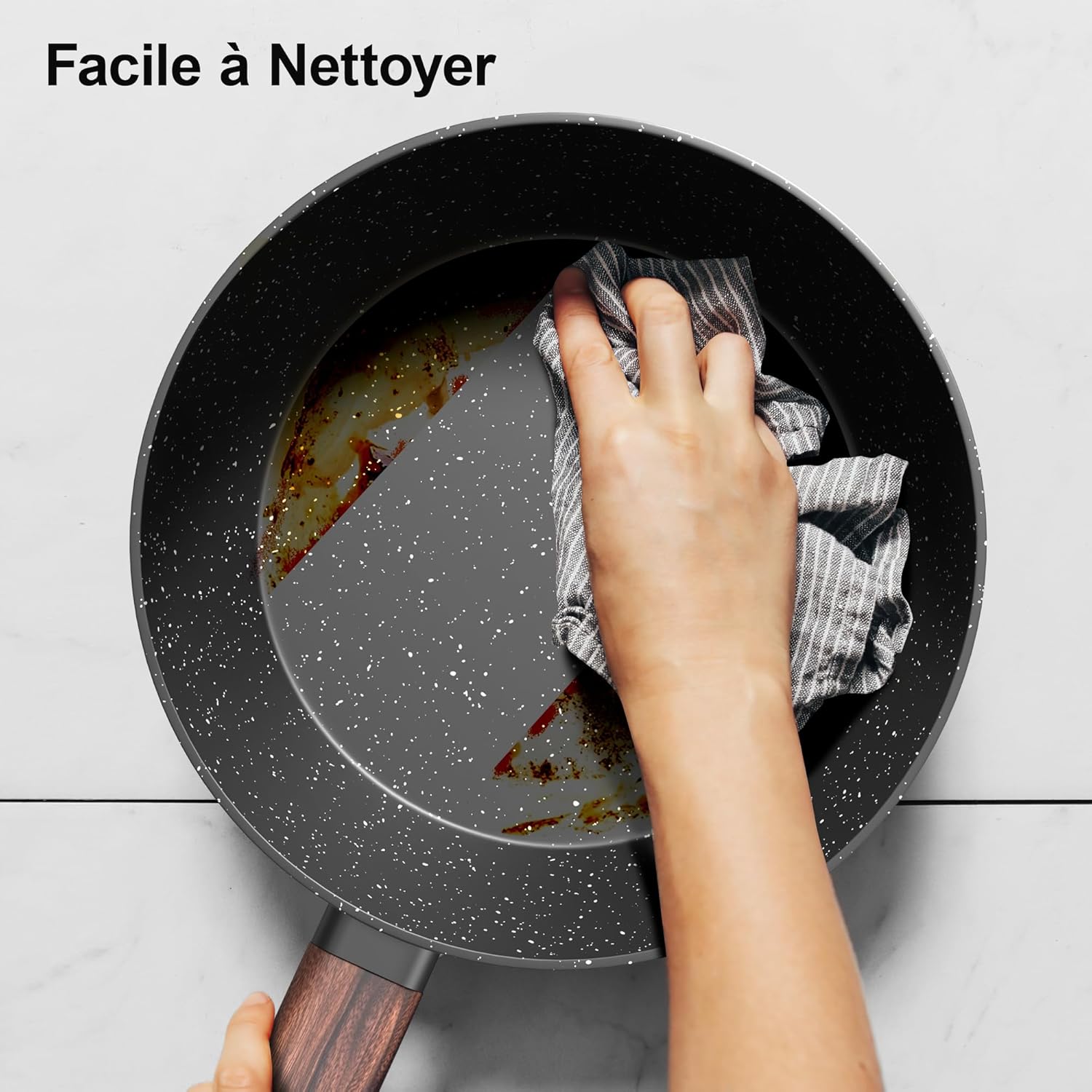 Topbooc - Batterie de cuisine induction 11 pièces - antiadhésif, tous feux, sans PFOA/PFOS, 20-28 cm