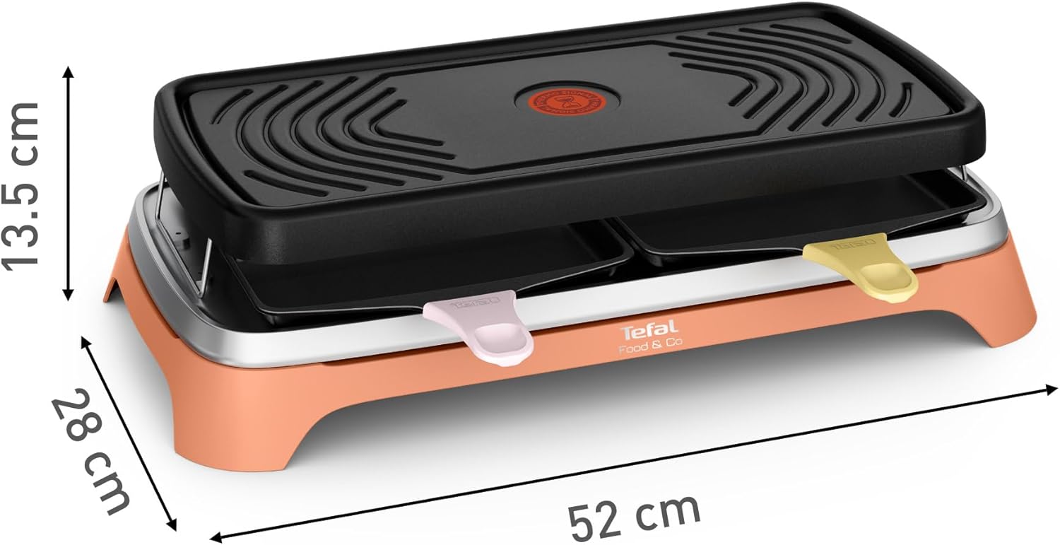 Tefal - Food & Co série - 8 pers - raclette multifonction intérieur/extérieur - RE650J10