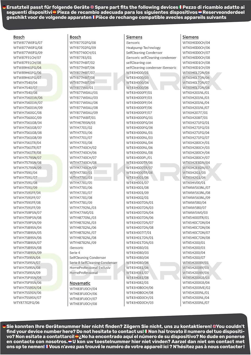 Bosch Siemens - filtres sèche-linge séries 4/8 - lot de 2 - éponge, SelfCleaning, iSensoric - 12007650