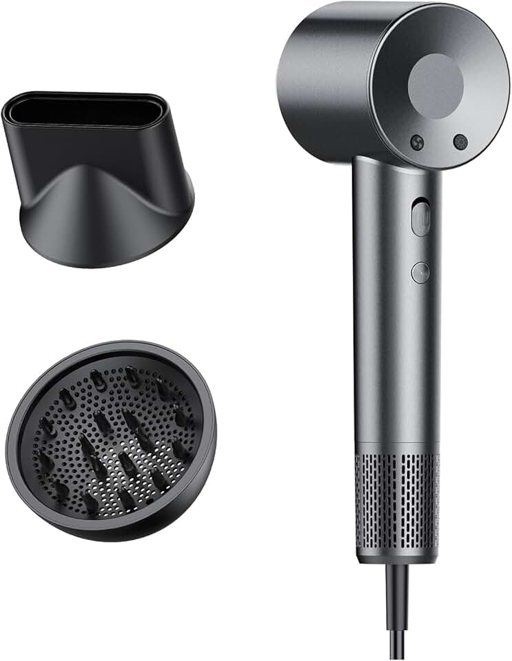 Sèche-cheveux professionnel portable - ionique 160000 tr/min - 5 milliards d’ions négatifs, 4 températures, 3 vitesses, 