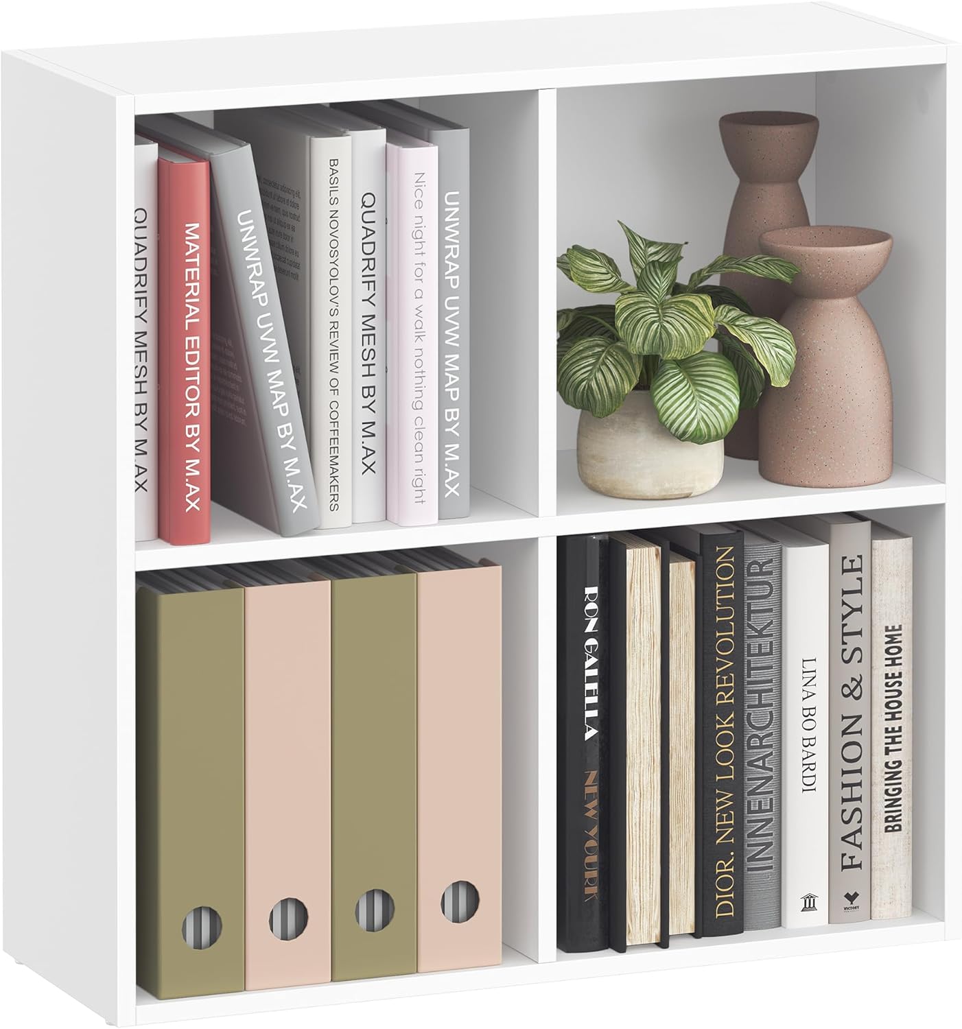 VASAGLE - bibliothèque cubique 4 compartiments - blanc - LBC476W01