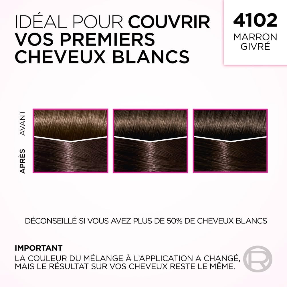 L'Oréal Paris - Casting Crème Gloss - coloration semi-permanente, soin gloss sans ammoniaque, nuance marron givré 4102