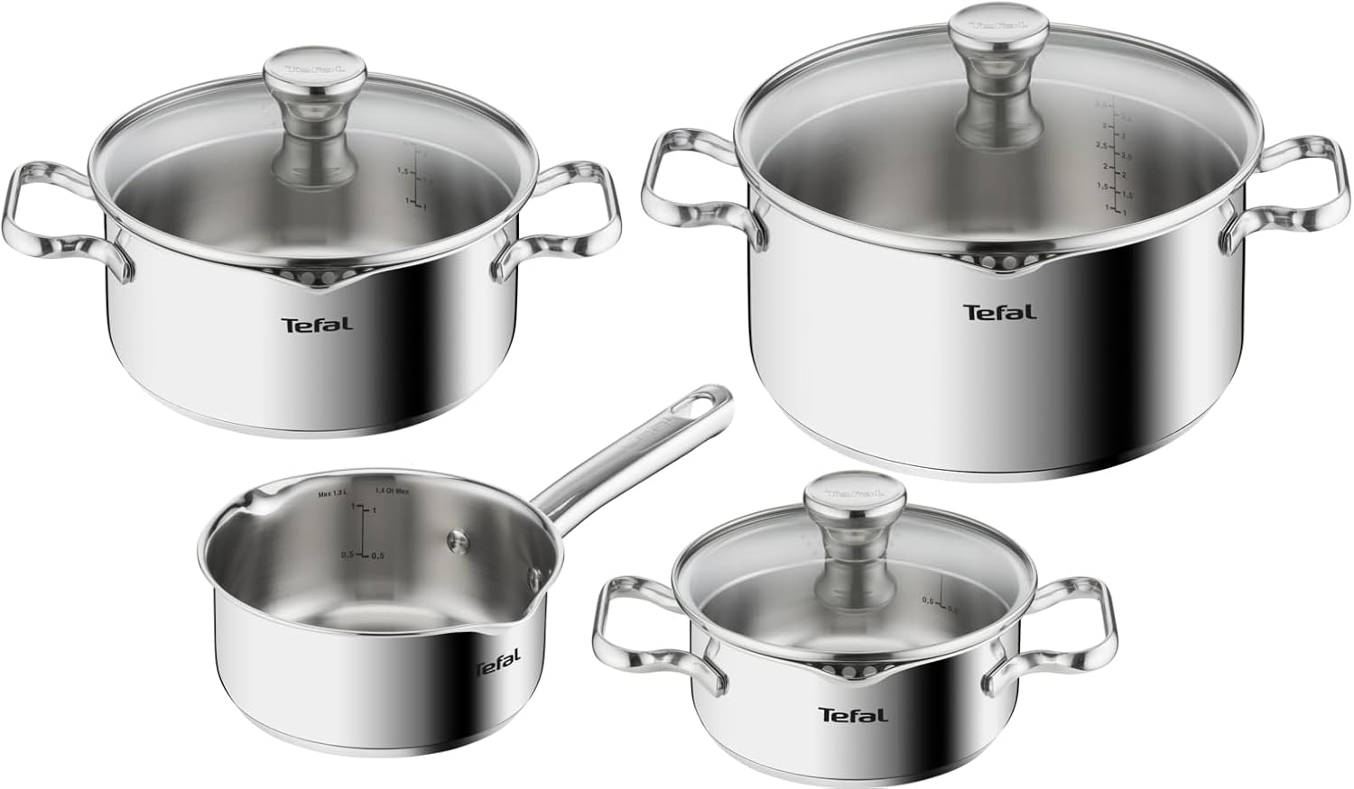 Tefal - Duetto - batterie cuisine 7 pièces inox induction - A705A835