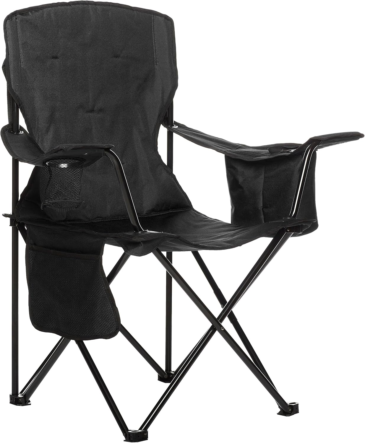 maxi-dealzz Basics - Chaise de camping - dossier haut, poche isotherme, pliable