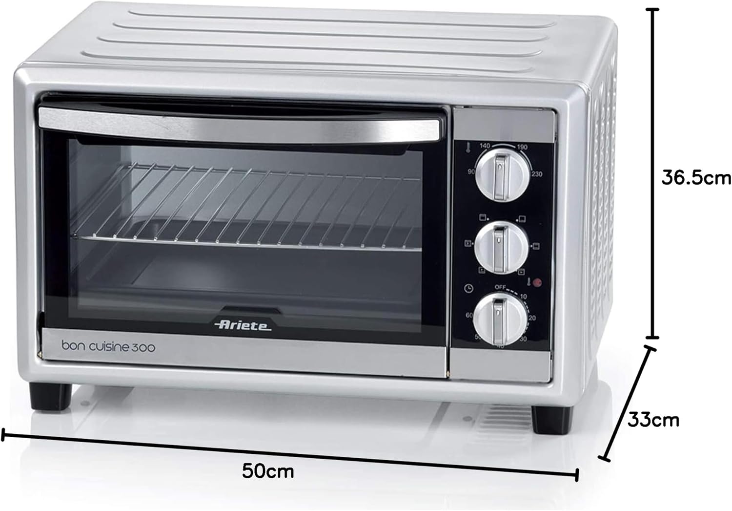 Ariete - Four électrique Bon Cuisine 300 - inox - 1500W, pose libre