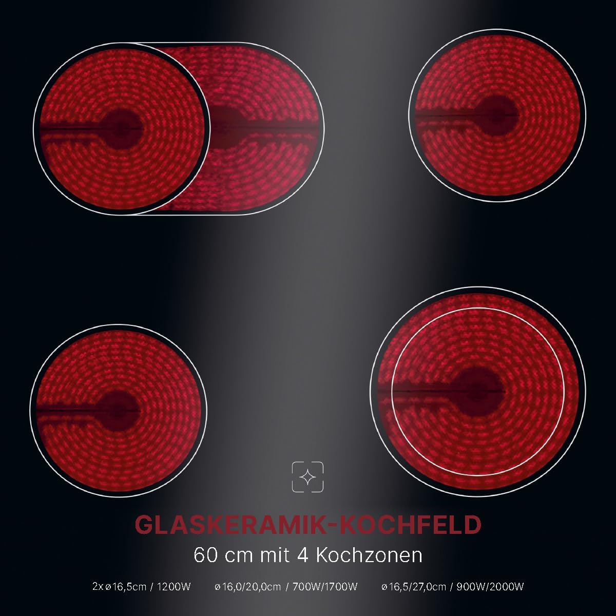 Bomann - cuisinière encastrable induction, 56L, 9 fonctions, EHBC7937