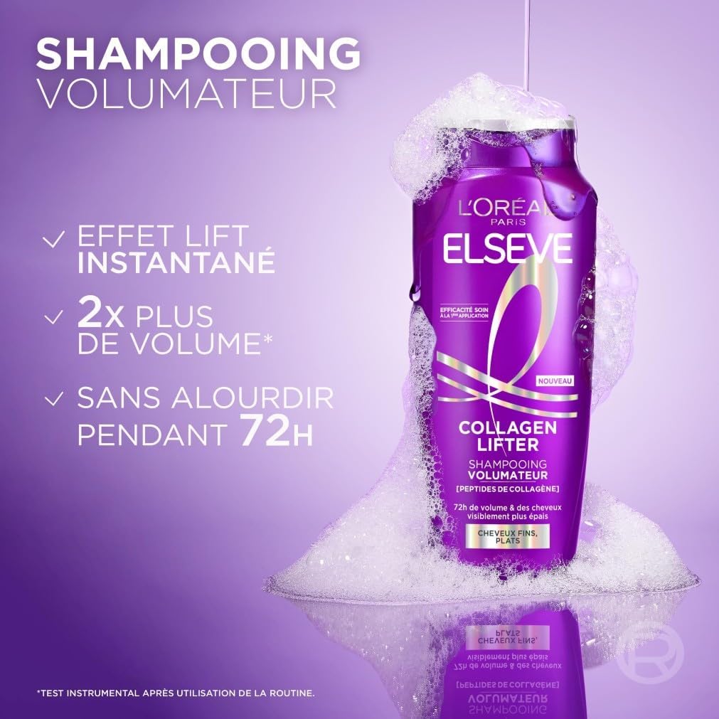 L'Oréal Paris - Elseve Collagen Lifter - 2x250ml - Volumateur cheveux fins sans silicone