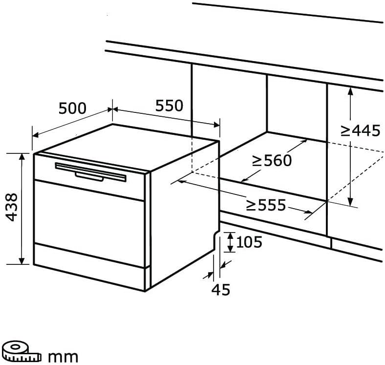 Exquisit - lave-vaisselle GSP206-030D - 55cm - 6 couverts, 7 programmes, départ différé, panier à couverts, blanc, GSP20