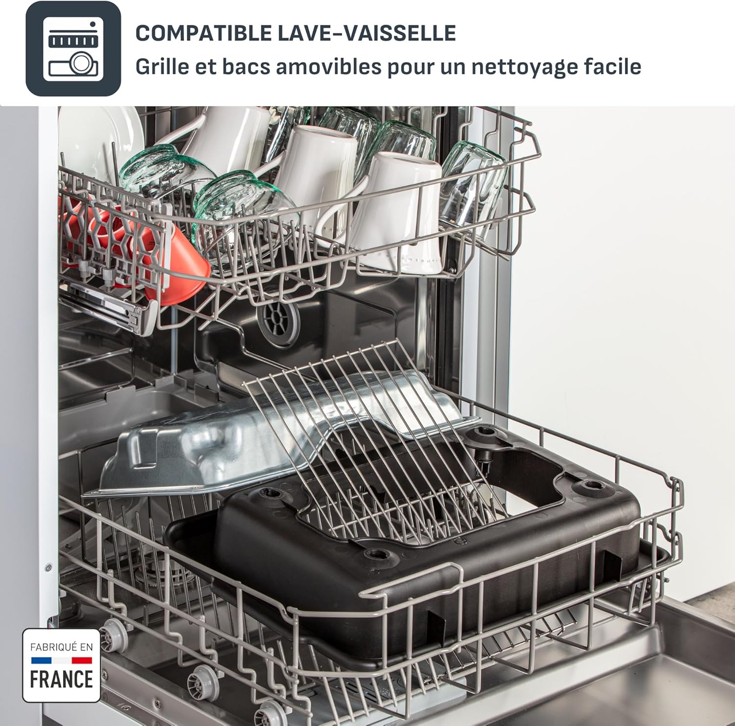 Tefal - EasyGrill Adjust - grande surface inox, réglable, lave-vaisselle - BG90E514