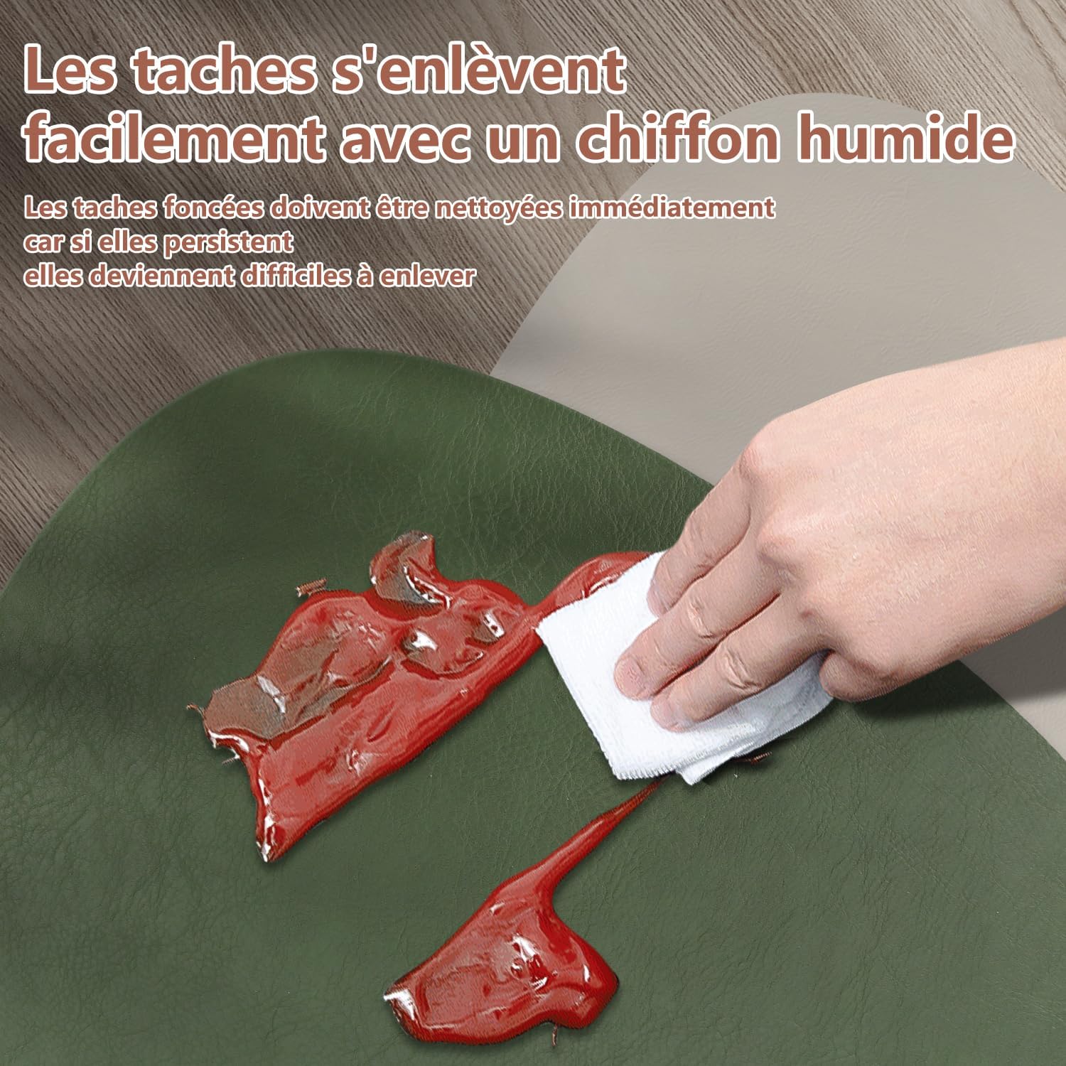 Set de table - Lot de 4, cuir PU double face, antidérapant, 41x33cm