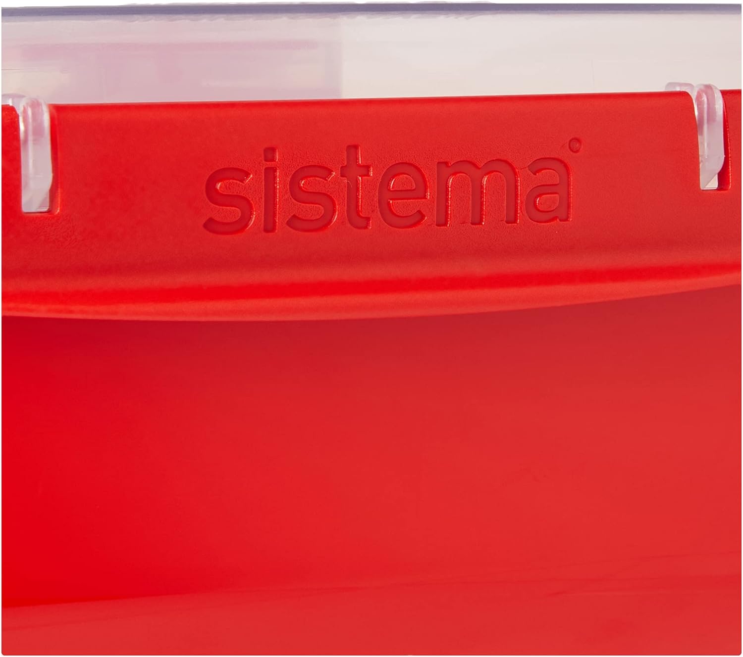 Sistema - récipient micro-ondes rectangulaire - 1,25 L - sans BPA, rouge/transp.
