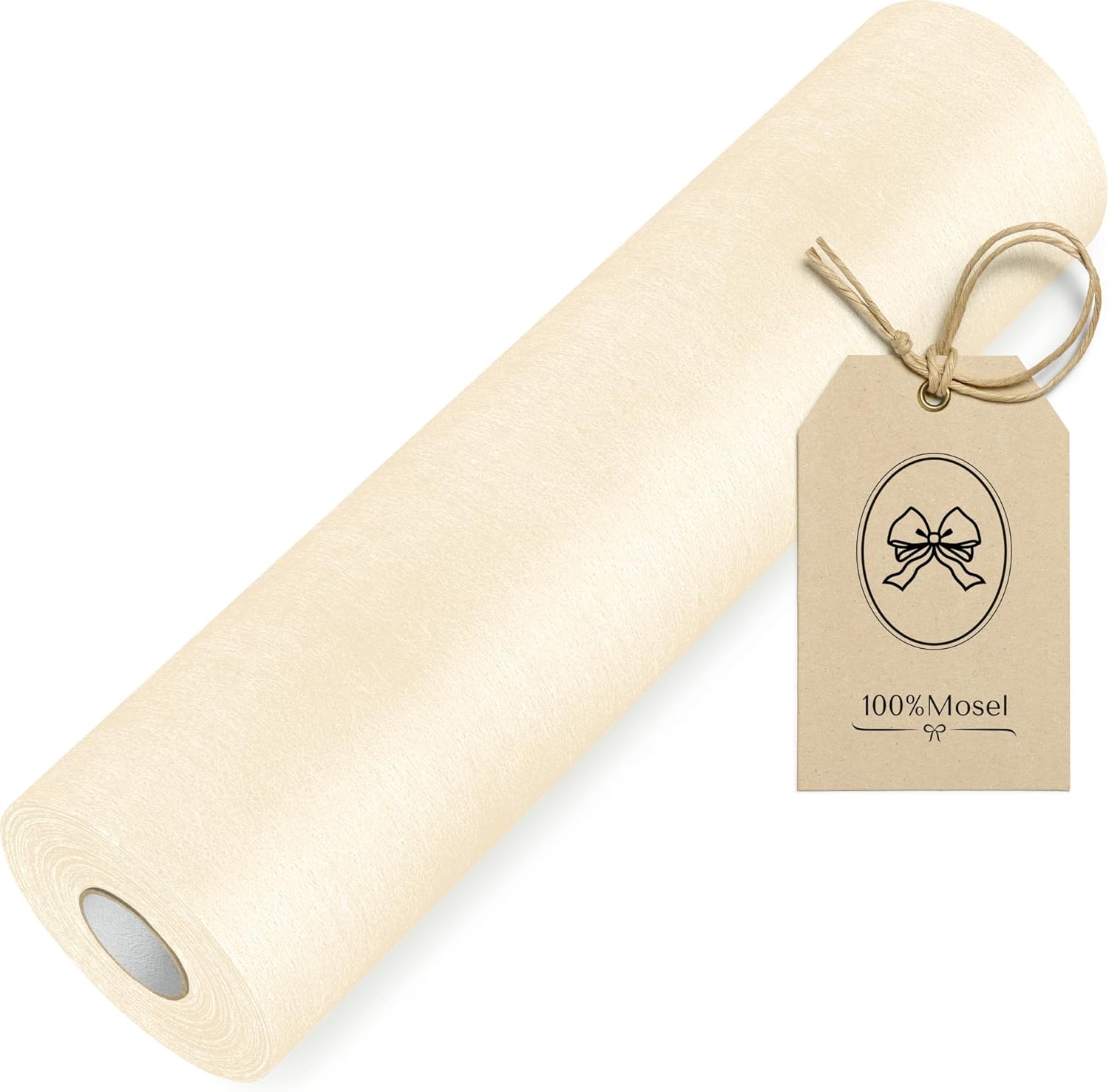 100%Mosel - Chemin de table vanille, 30x250cm, non tissé, élégant