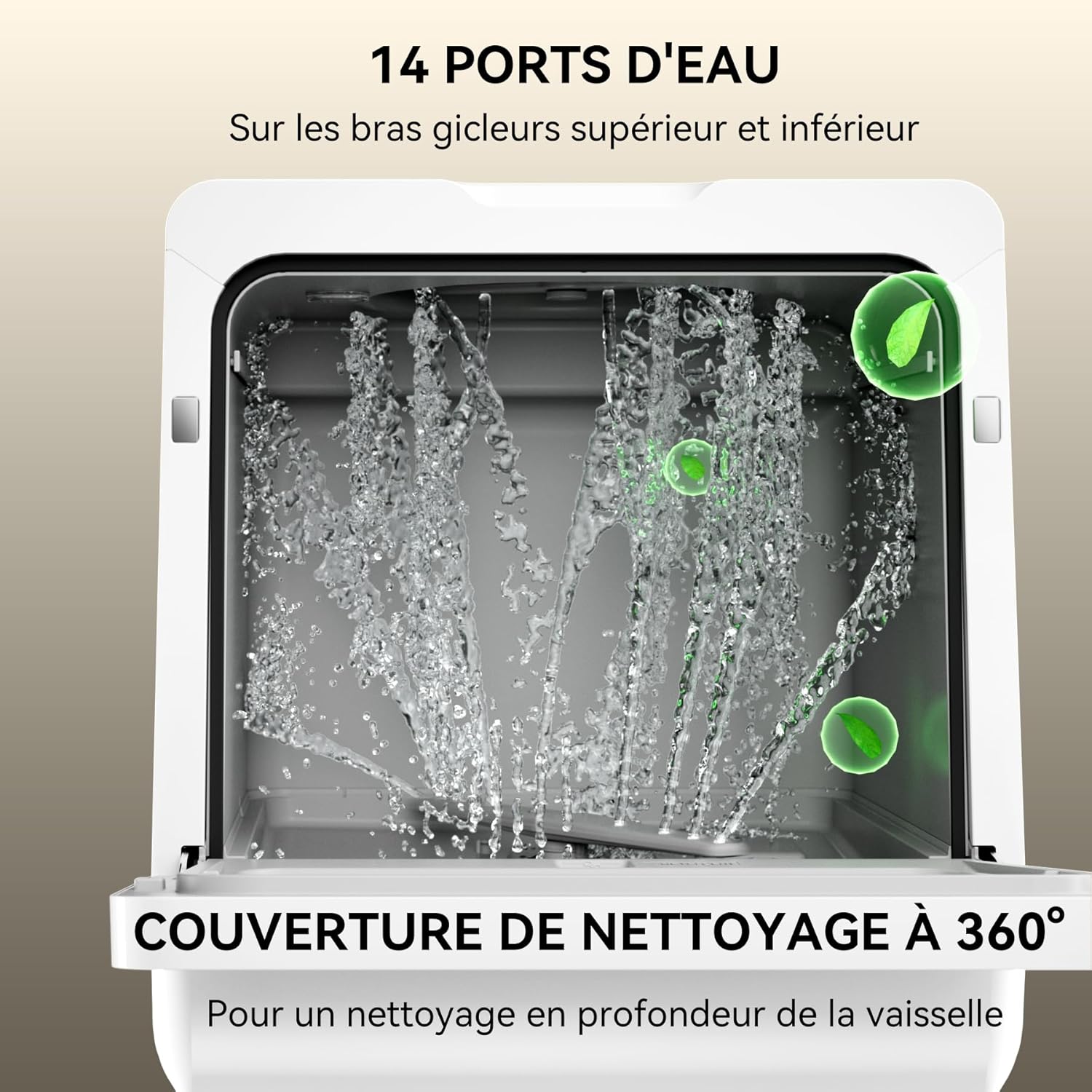 Hermitlux - mini lave-vaisselle 5 couverts, 7+3 programmes, réservoir 5L