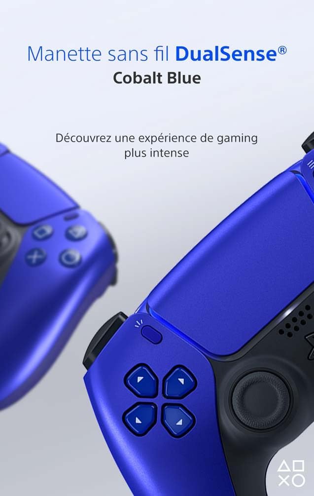 Sony - Manette DualSense PS5 - sans fil, rechargeable, Bluetooth, cobalt blue