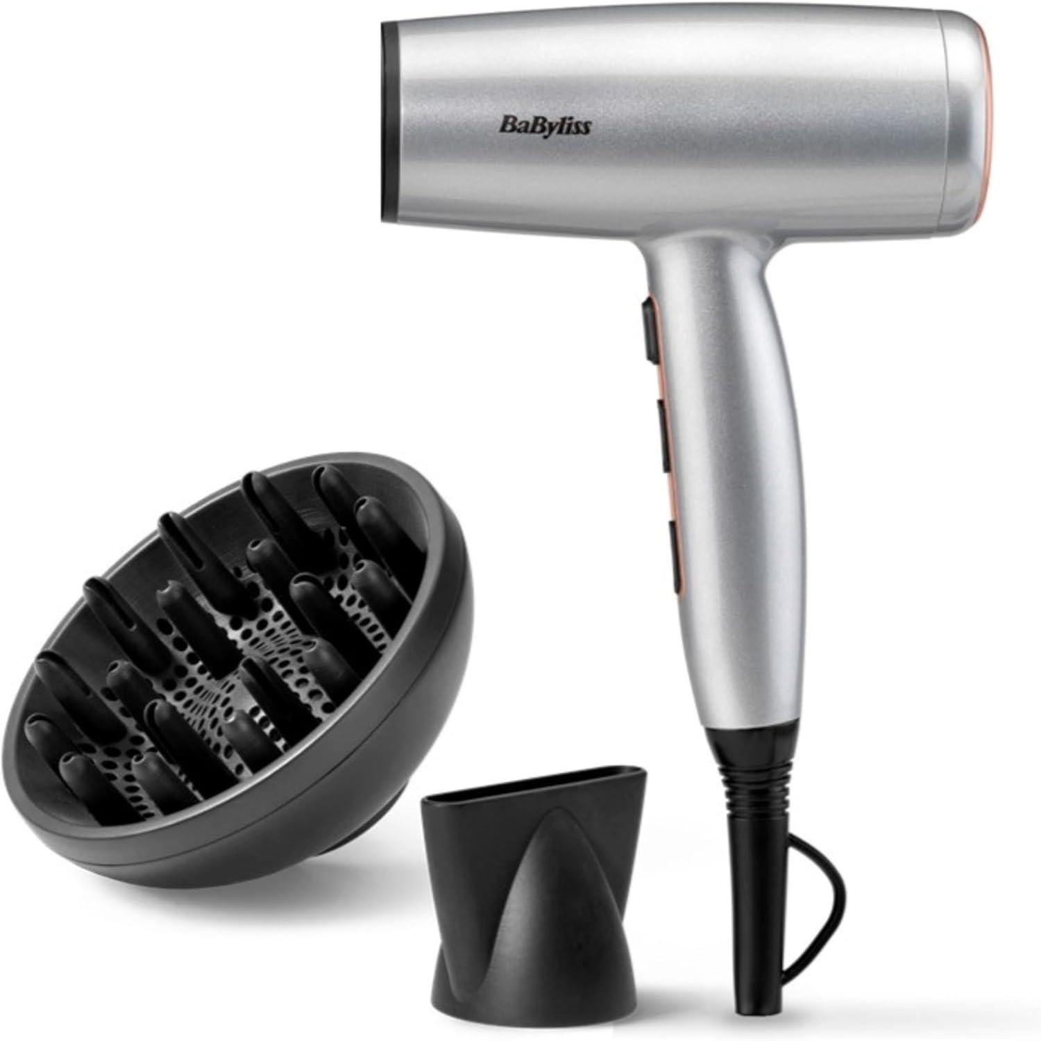 BaByliss - Cosmos, 2100W, ionique, diffuseur, 3 temp., argenté, D580DE