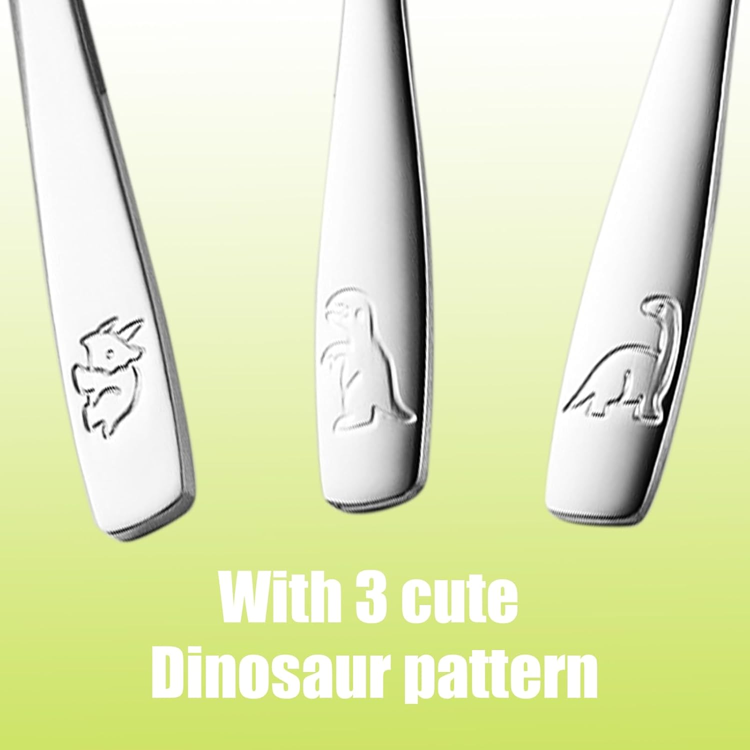 Couverts enfant inox 9 pièces - motif dinosaure - sécurité enfant