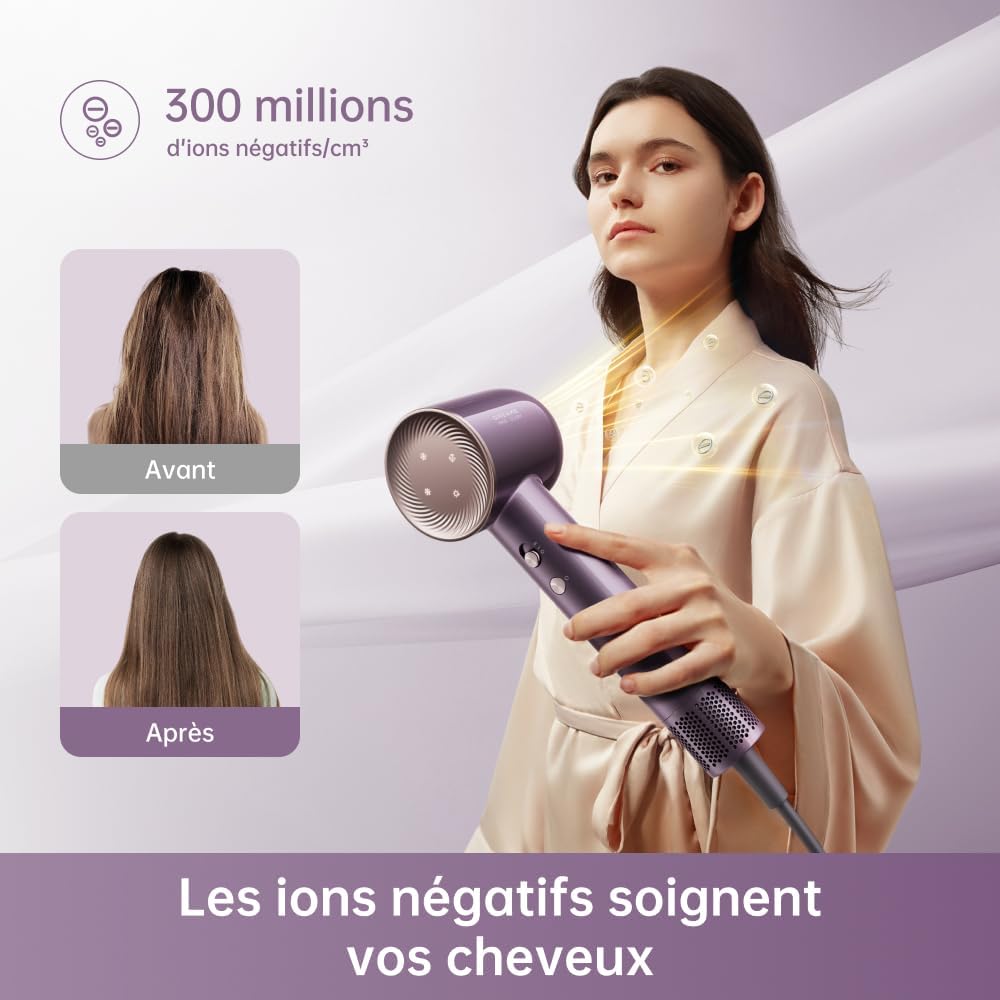 Dreame - Glory Combo - ultra-léger, ions négatifs, 110000 tr/min