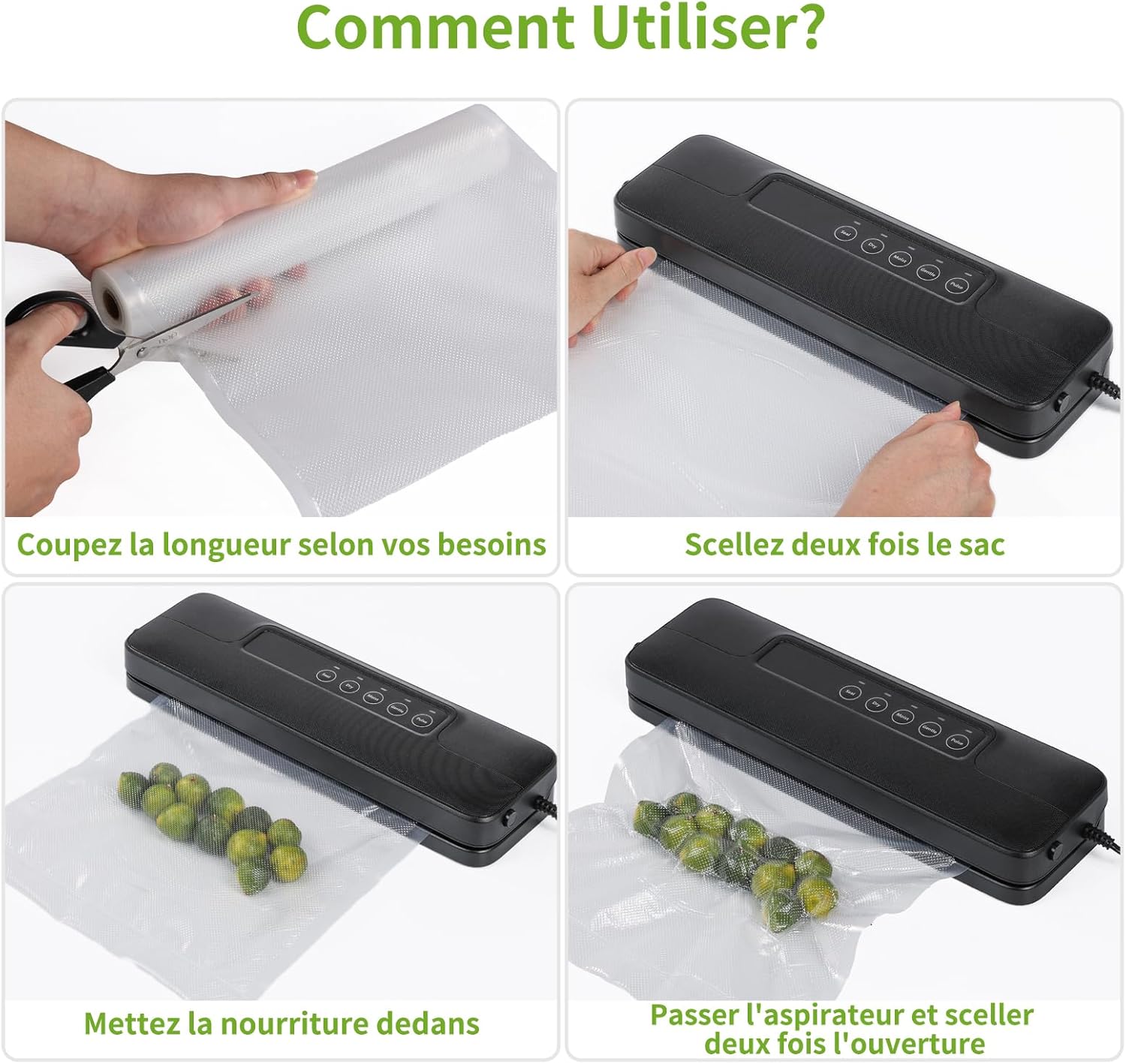 Rouleau sous vide alimentaire - 6 rouleaux 28x300cm - film sans BPA