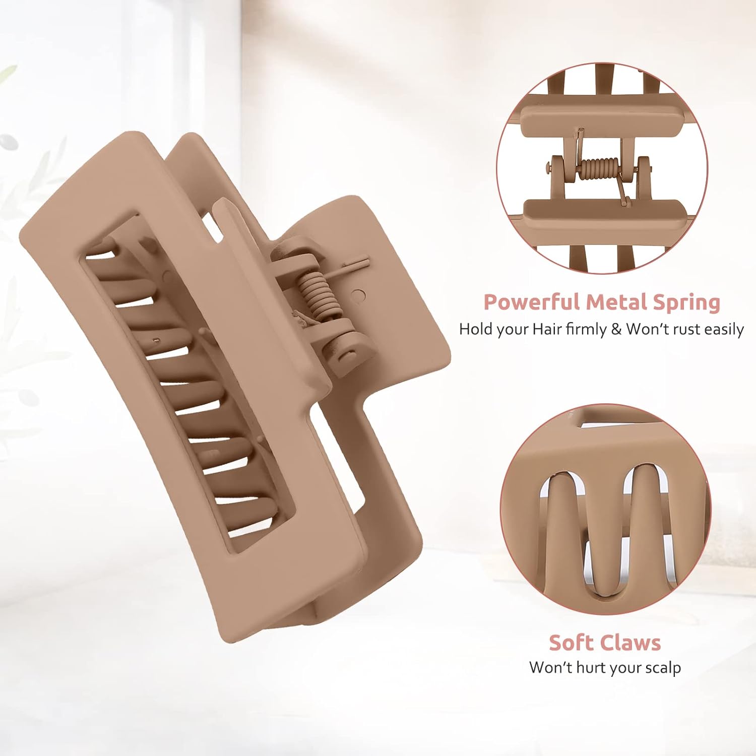 Lolalet - lot de 8 pinces double dents - 8 cm - couleurs variées, cheveux épais et fins