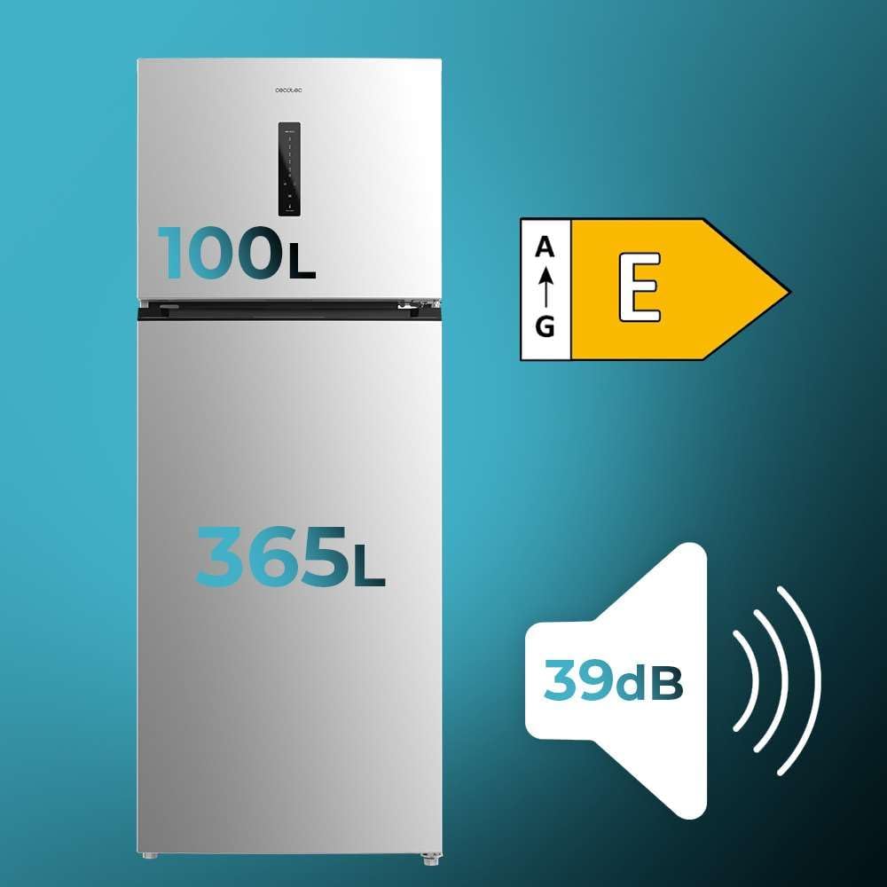 Cecotec - Bolero CoolMarket 2D - 465L, No Frost, écran inox, alarme - 2D 465 NF