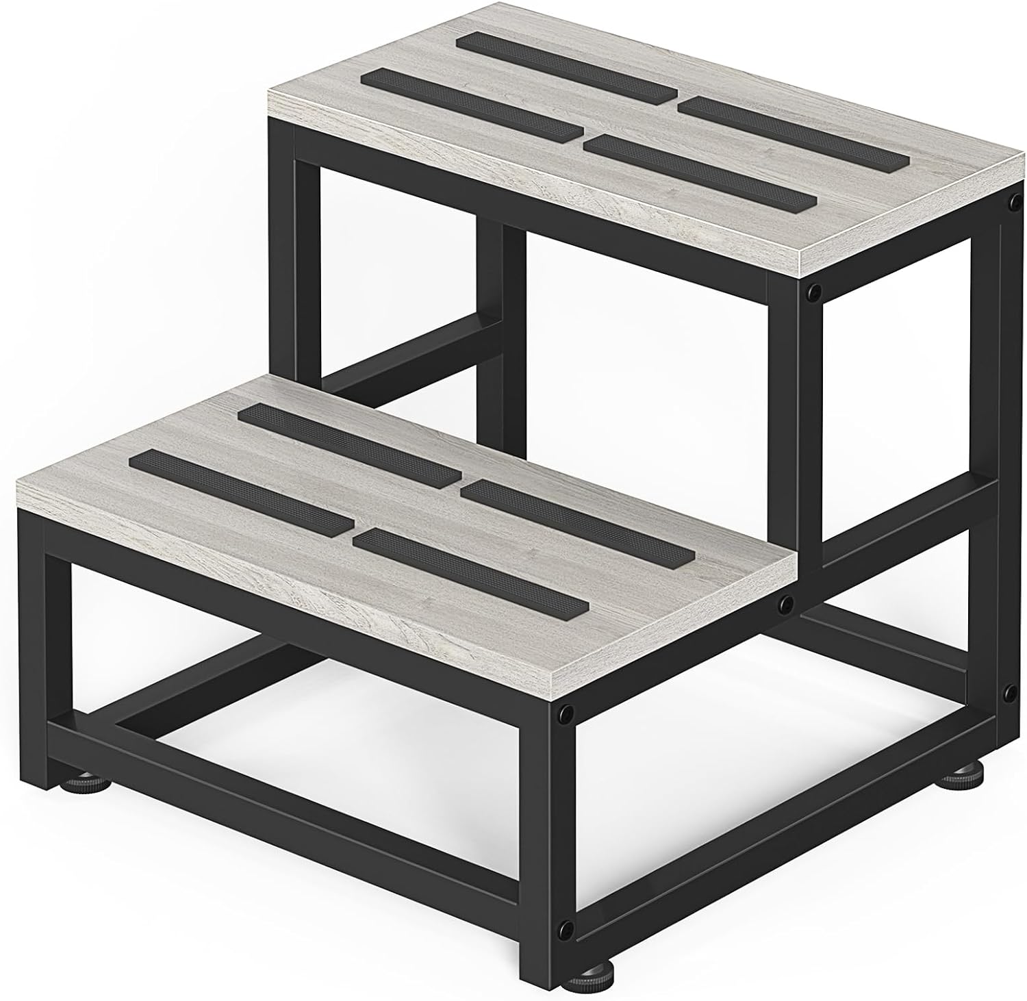 LIANTRAL - marchepied 2 marches - acier et bois, 200kg, gris/noir