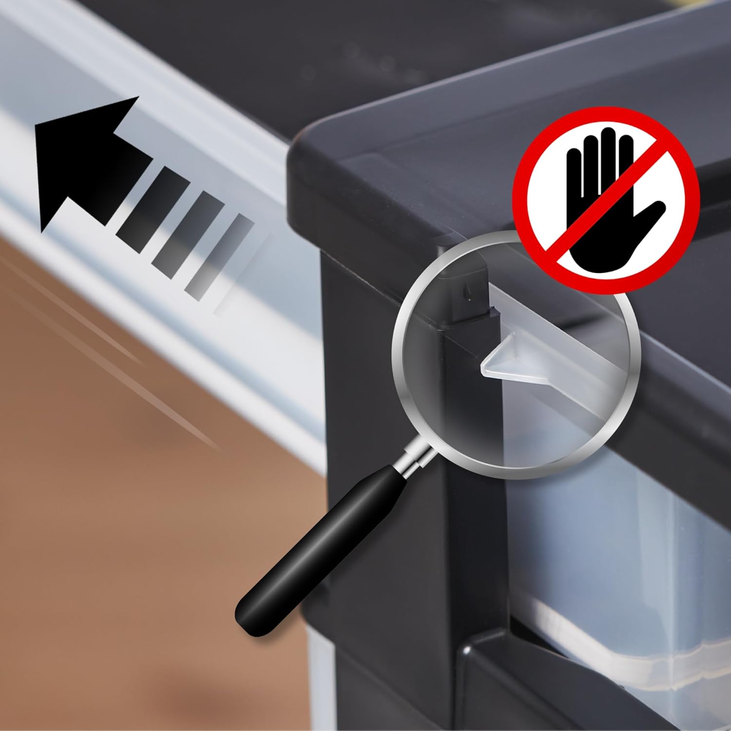 Iris Ohyama - DC-A5 - 4 tiroirs A5 - plastique noir, sans BPA