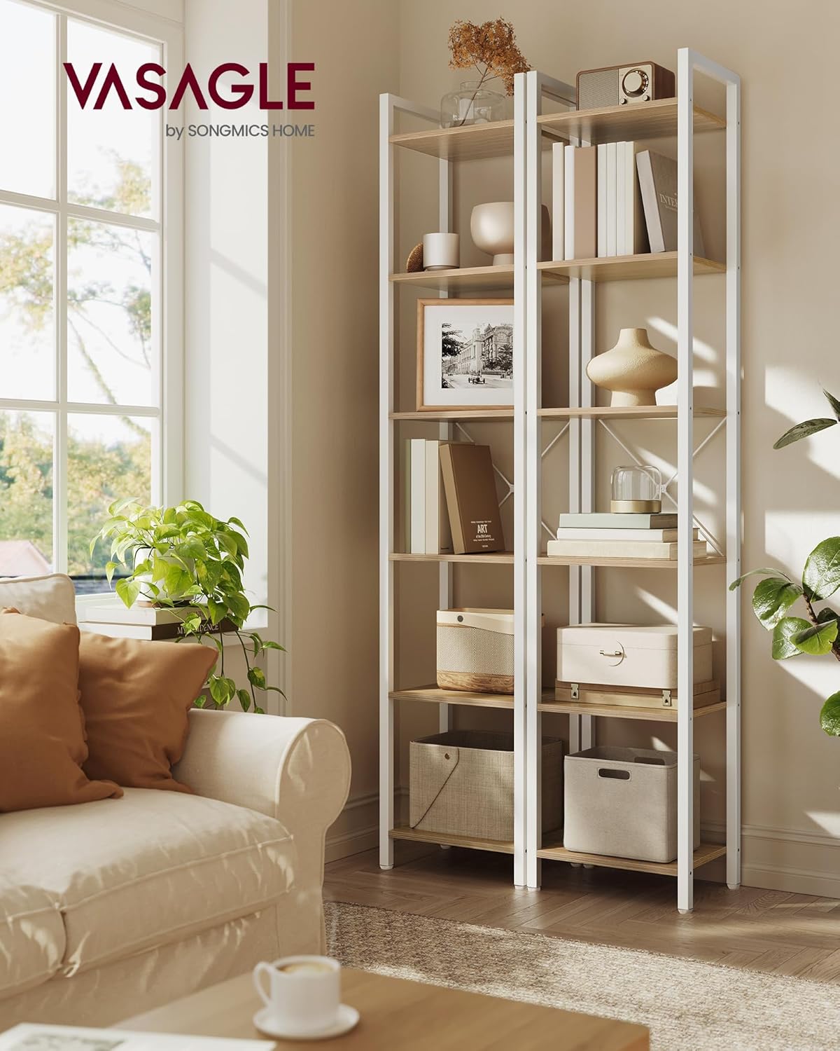 VASAGLE - LLS101N01 - étagère 6 niveaux, 30x40x187,5cm, style industriel