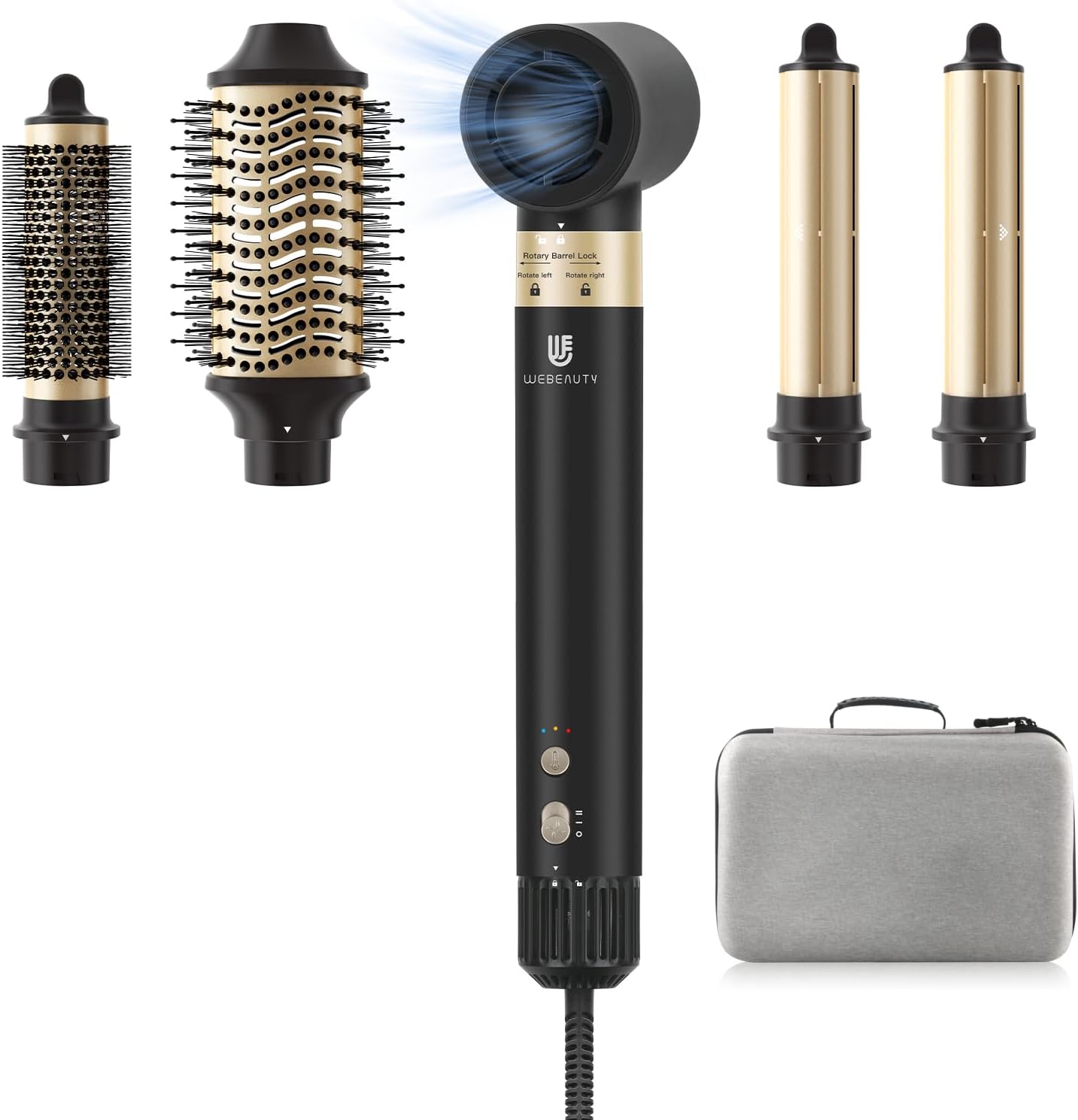 webeauty - 6 en 1 hairstyler - sèche cheveux pro, 110000TR/MIN, ions négatifs