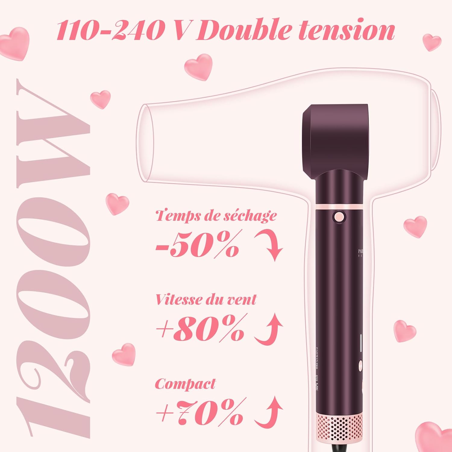 AirStyler 7 en 1 MaxAIR 2.0 - lisseur sèche-cheveux 110,000 RPM - double tension - fer à friser automatique - MaxAIR2.0