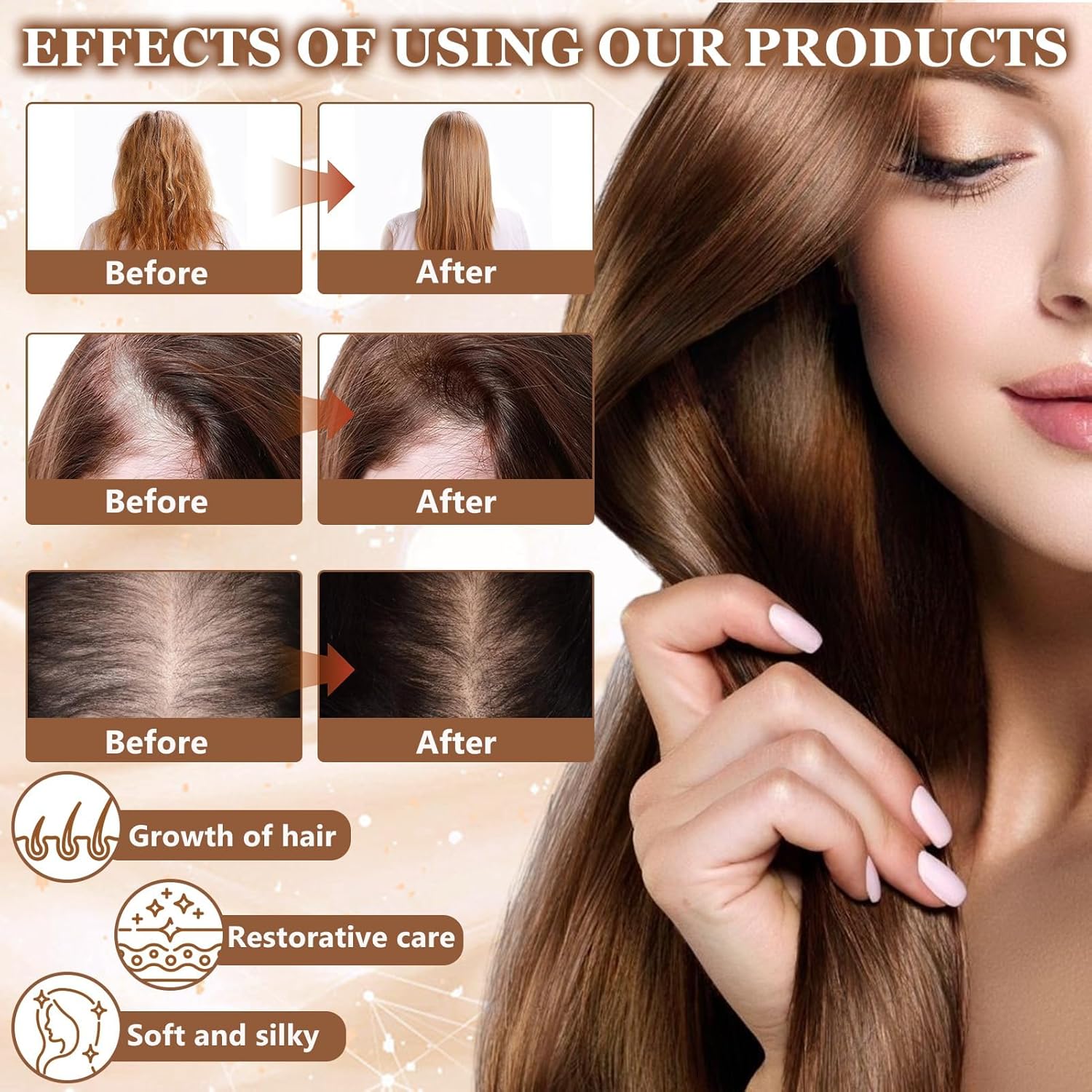 soin cheveux - kit traitement huile 3 pièces - croissance intense