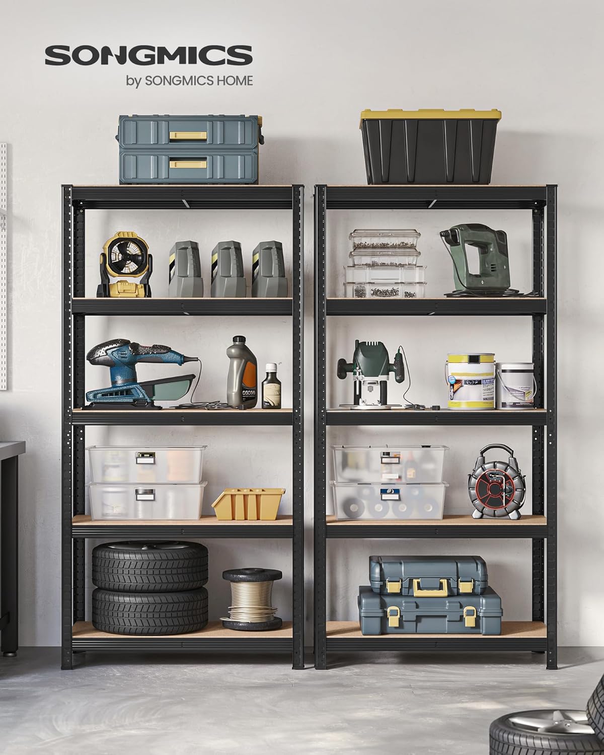 SONGMICS - étagères industrielles 90x40x180 cm, 5 niveaux, 875kg, GLR040B02