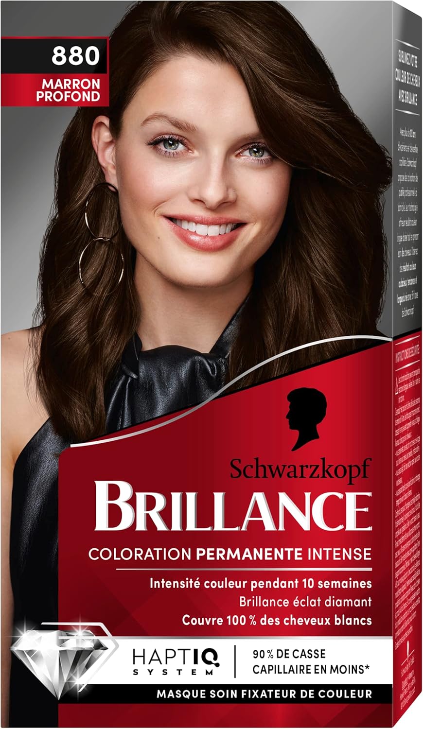 Schwarzkopf - Brillance coloration permanente - éclat diamant, soin et couvrance cheveux blancs - 880