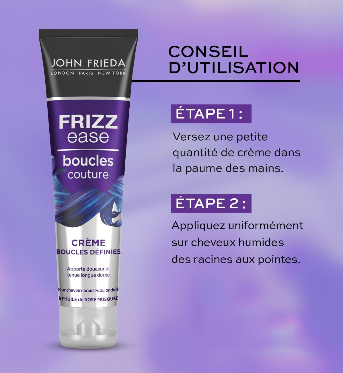 John Frieda - Frizz Ease Crème Boucles Définies - 150ml - anti-frisottis, définition des boucles
