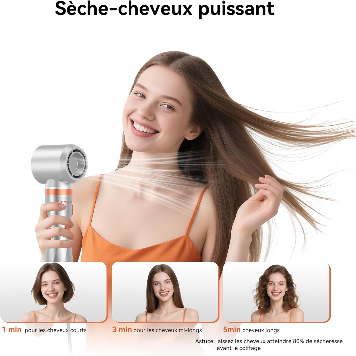 Brosse soufflante 5 en 1 - 800W - sèche, lisse, boucle, stylise
