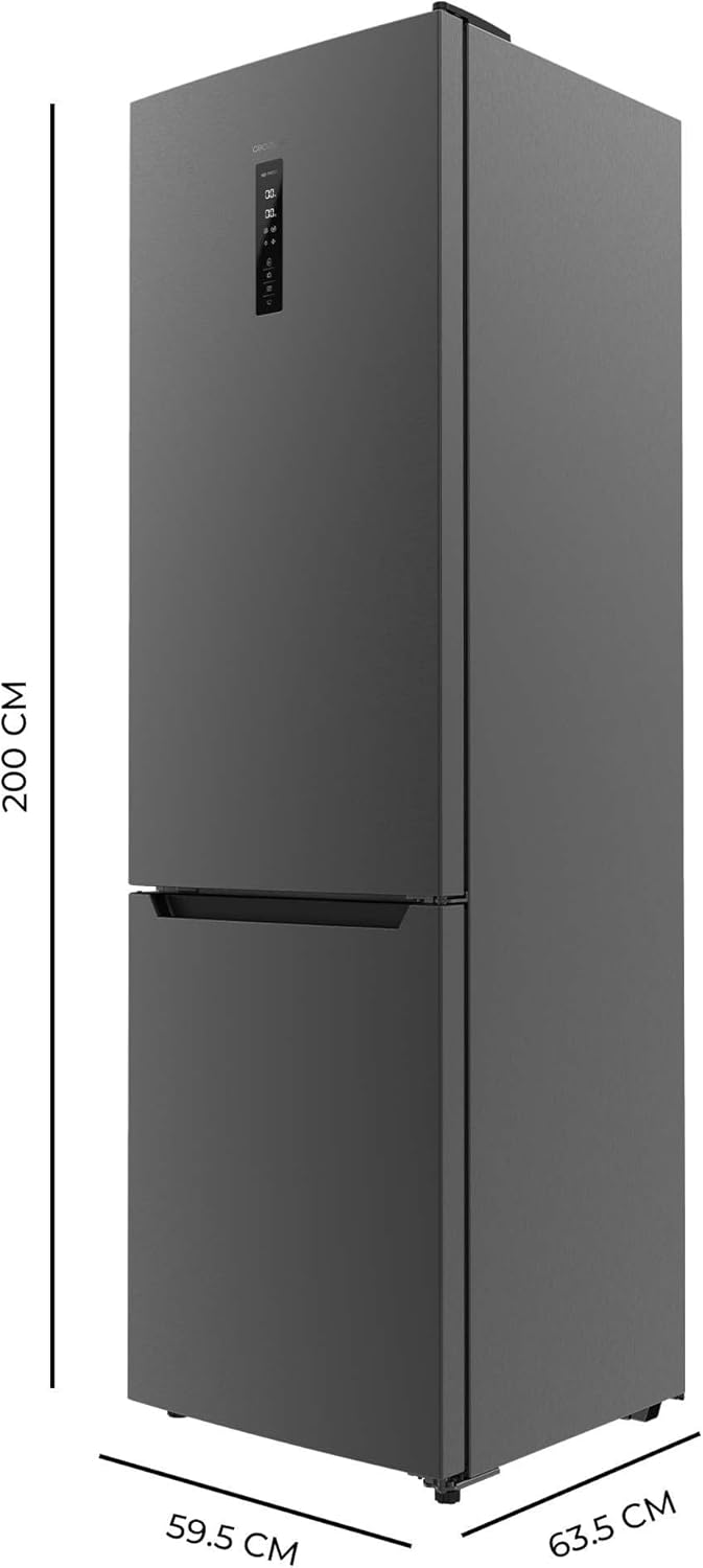 Cecotec - Bolero CoolMarket Combi 356 - 356L inox - No-Frost, Multi Airflow, congélation rapide