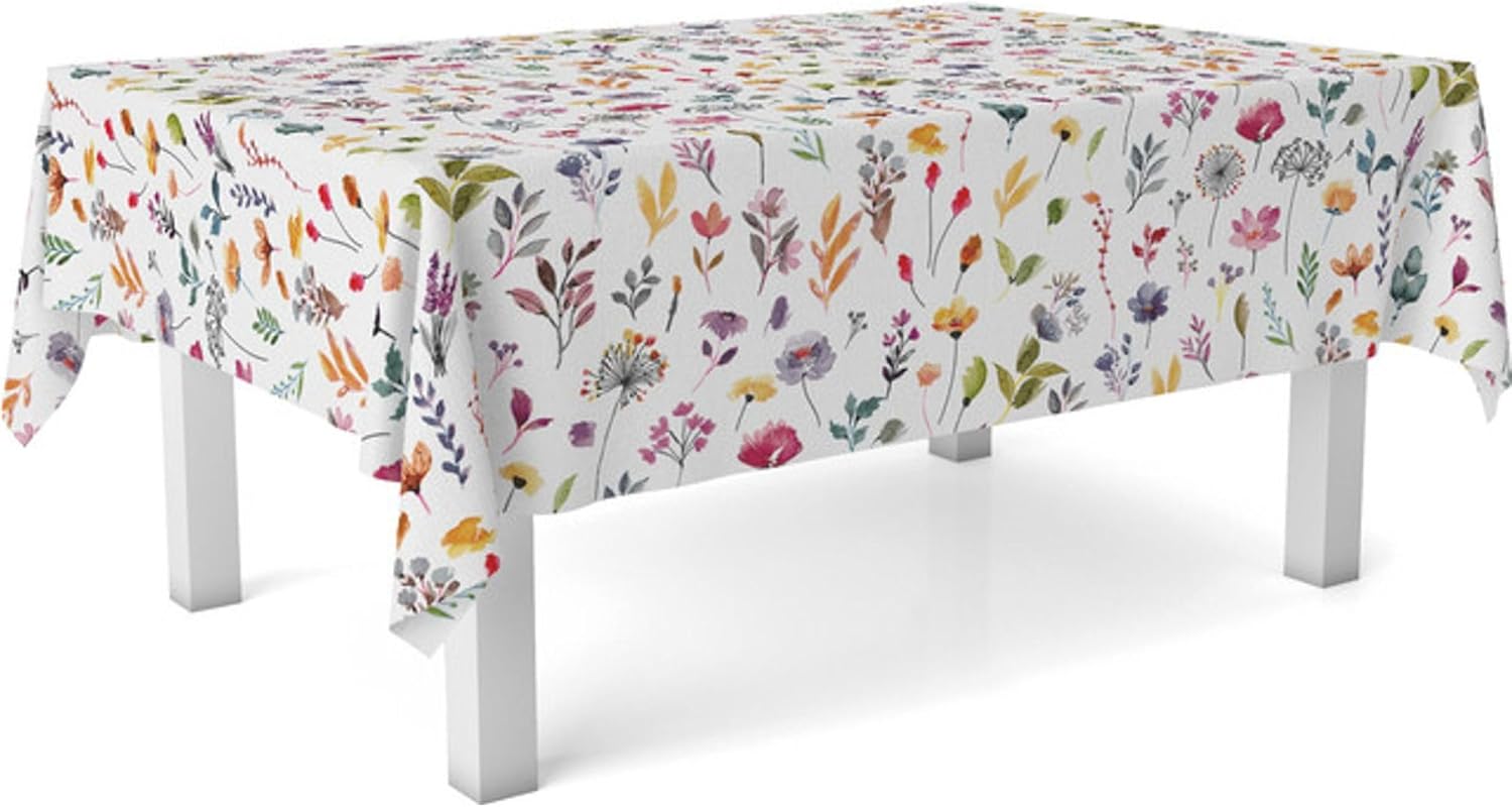 Nappe en toile cirée - Garden Fleurs - 200x140 cm - imperméable, anti-taches, facile d'entretien