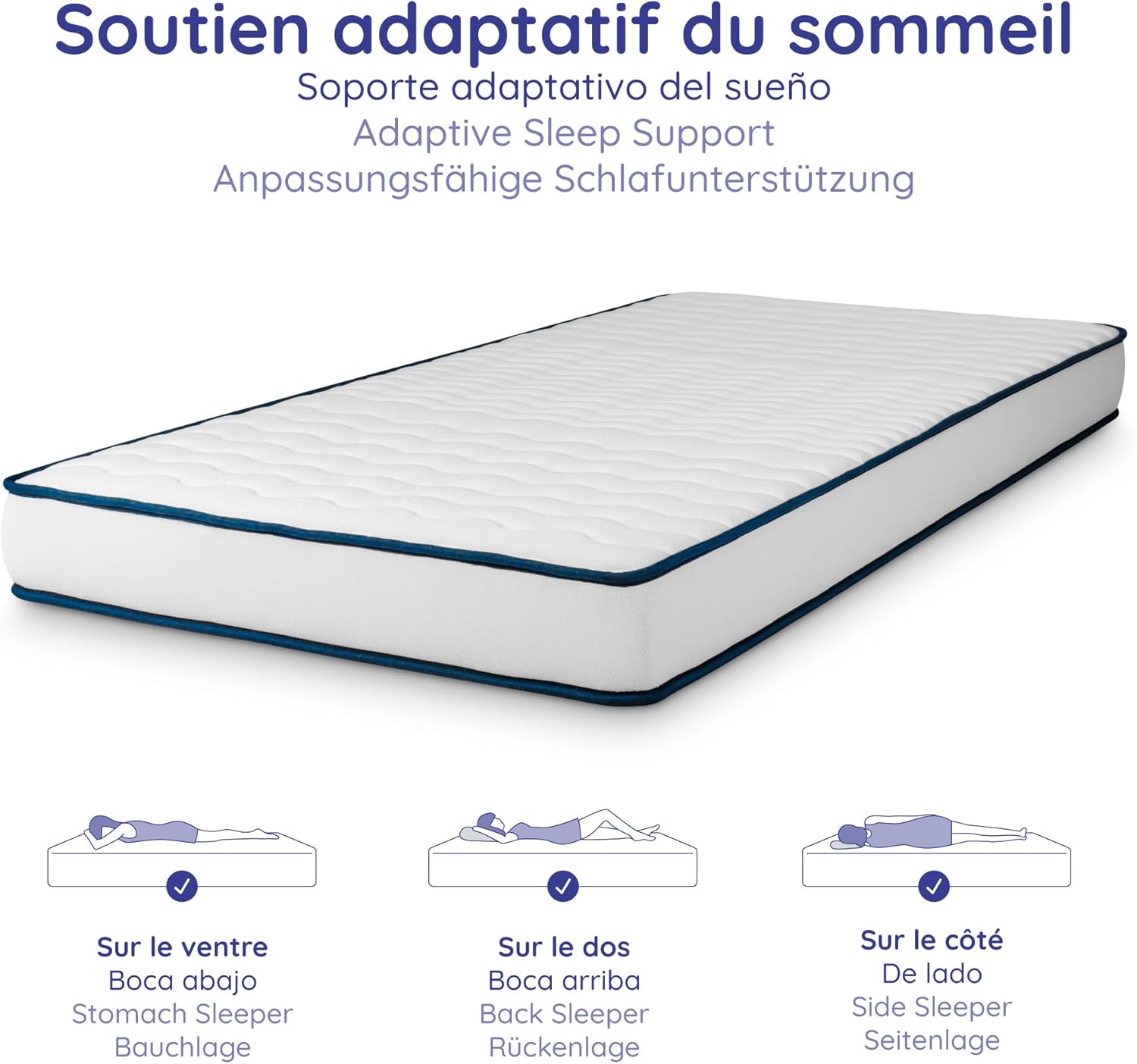 Cosmos - Upsilon 90x190 - mémoire de forme, 7 zones, réversible