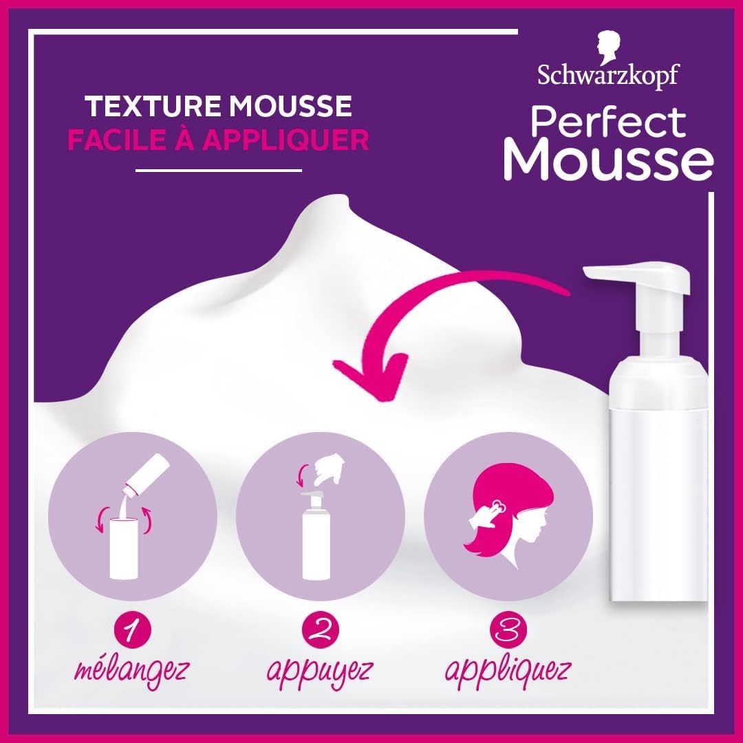 Schwarzkopf - Perfect Mousse - coloration permanente sans ammoniaque - soin naturel, Choco Brownie, 365