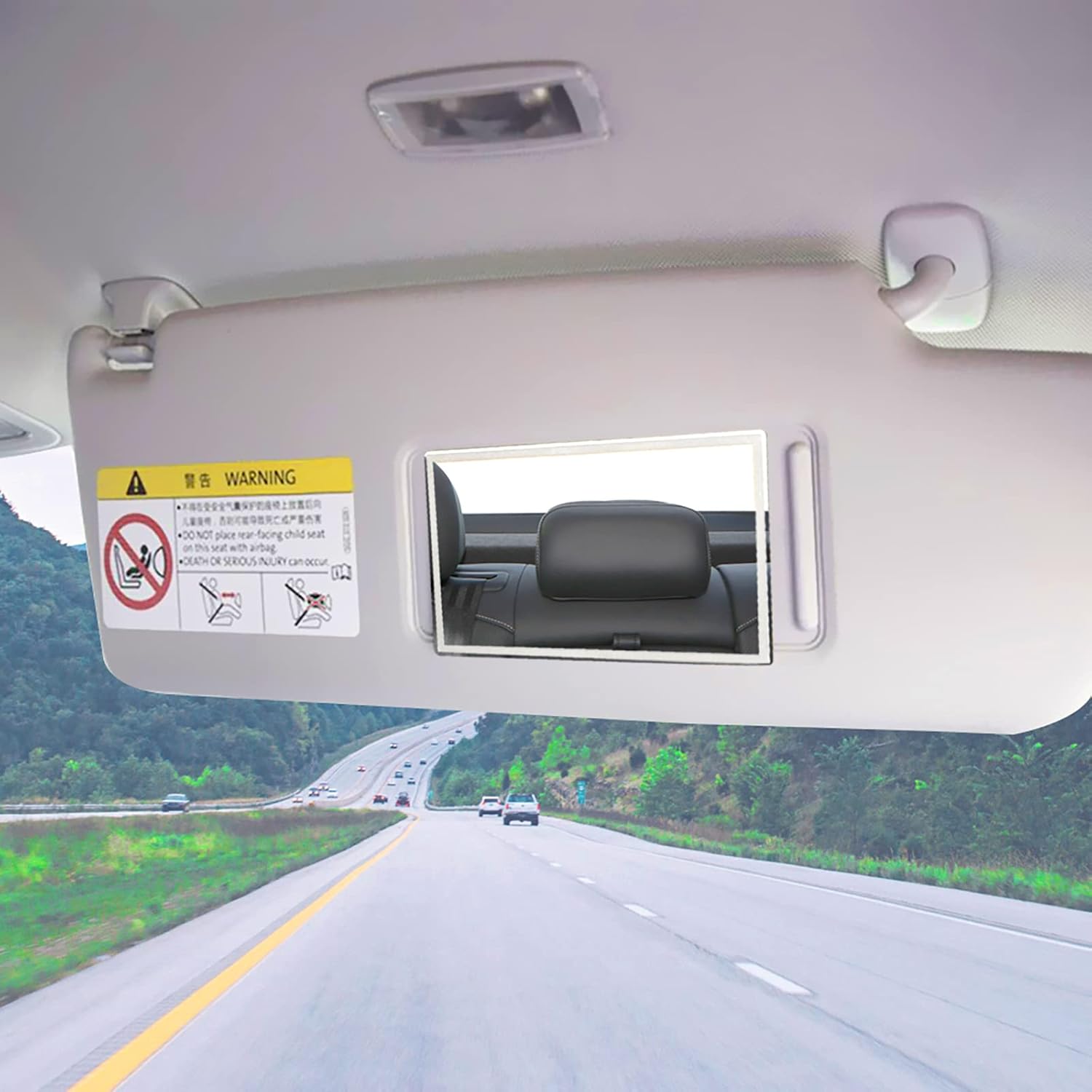 Miroir de maquillage HD auto-adhésif, inox, compact, carré, portable