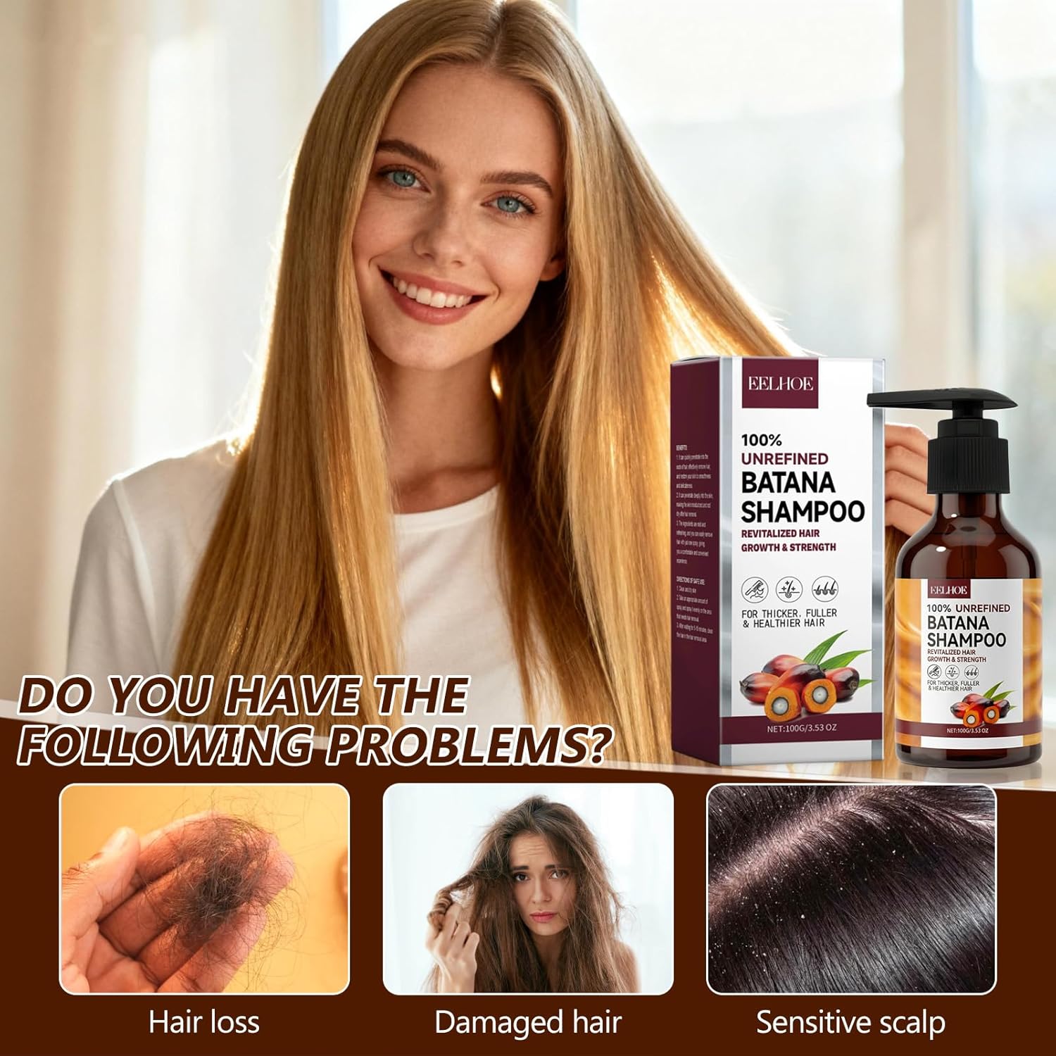 Shampoing - Huile de Batana & Extrait de Citron - Nutrition et hydratation - Adapté tous types de cheveux