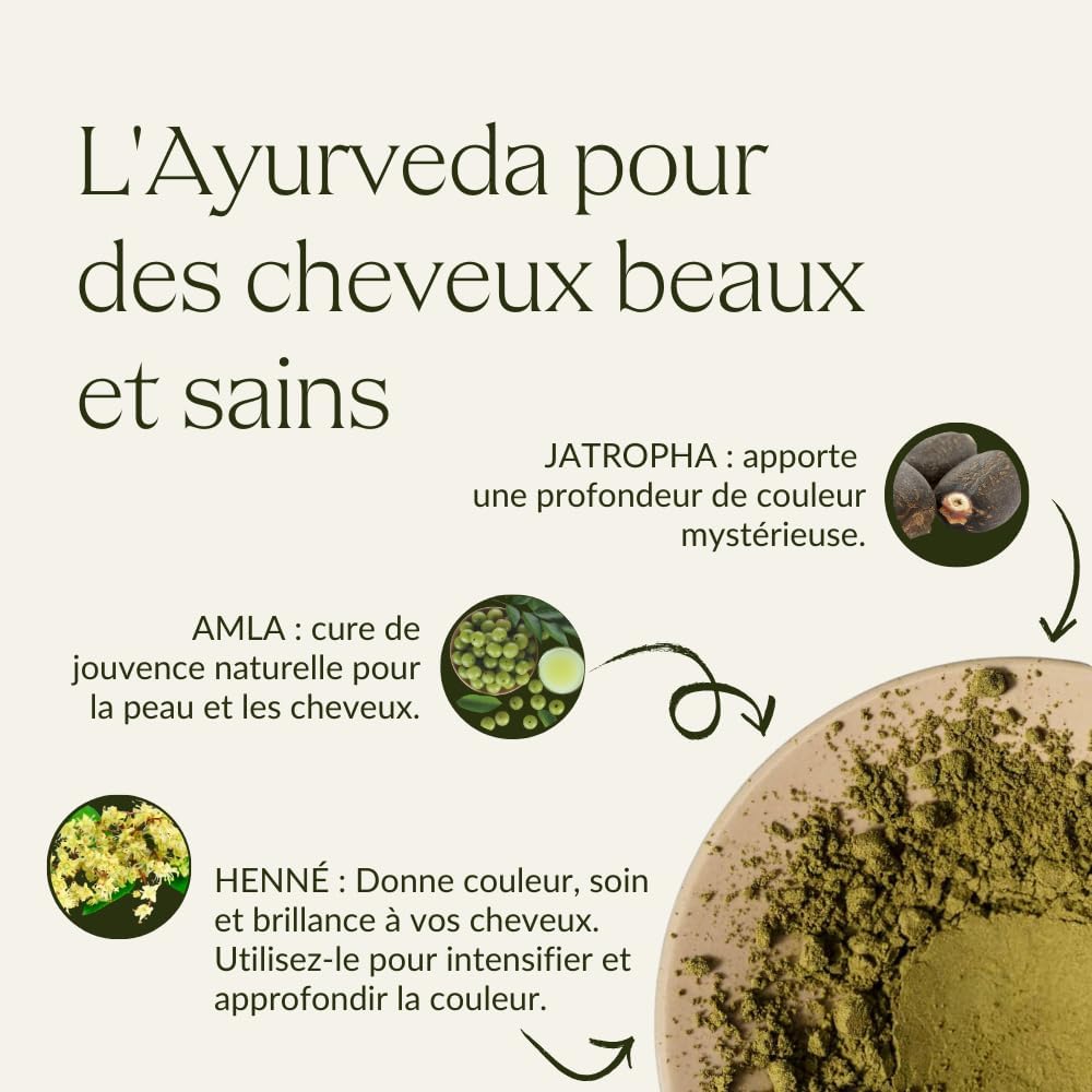 khadi - Henné Amla Jatropha - 100g - coloration rouge intense, végétale