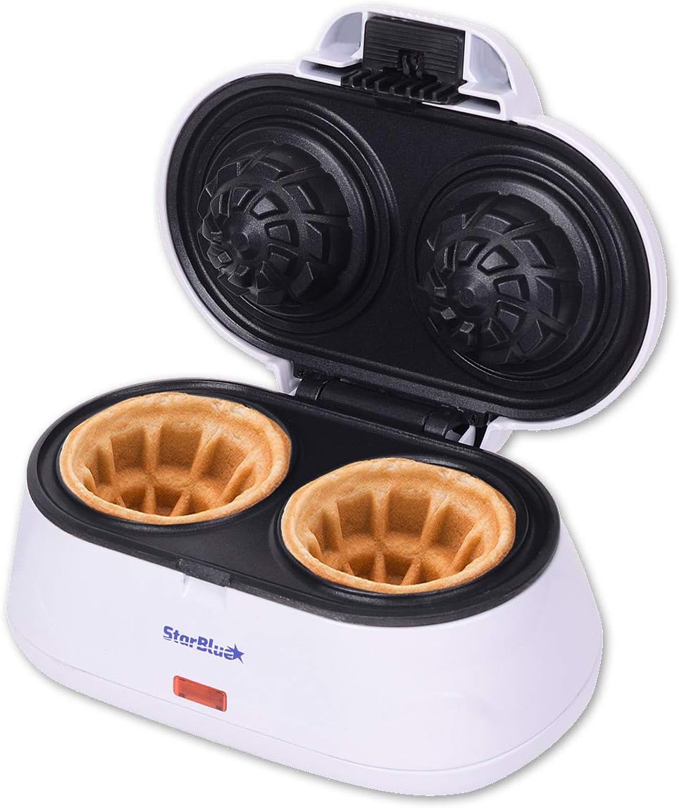 StarBlue - Double Gaufrier Coupelle - 1200W - 220V/240V, prise EU/UK