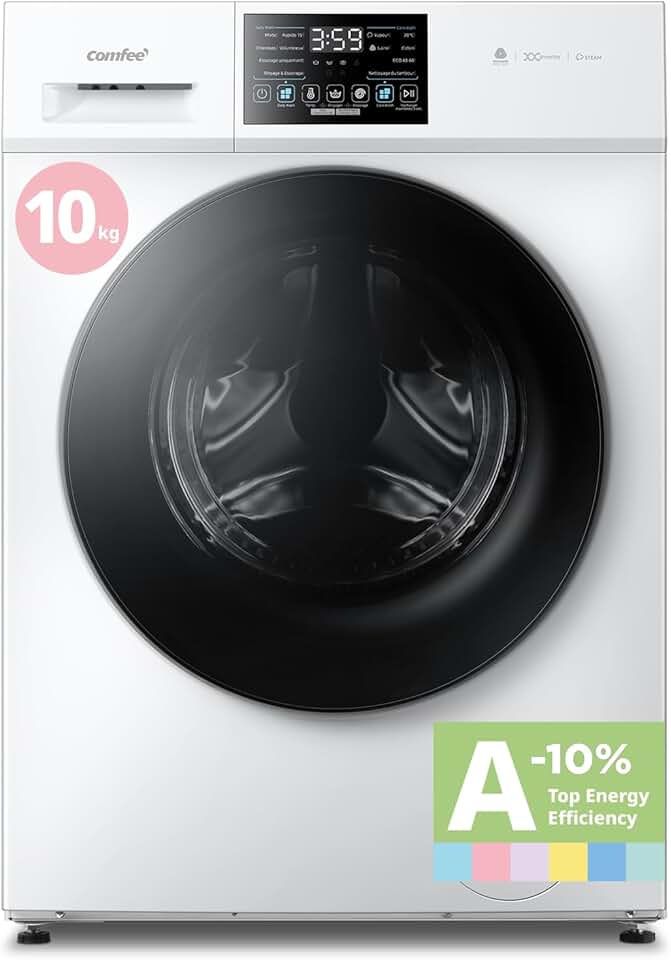 COMFEE' - lave-linge 10kg, classe A, vapeur, moteur BLDC, CFP03EW100W-FR