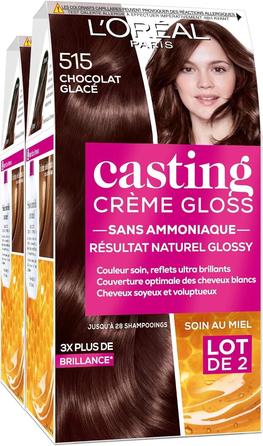 L'Oréal Paris - Casting Crème Gloss - coloration sans ammoniaque - chocolat glacé - lot de 2 - 515
