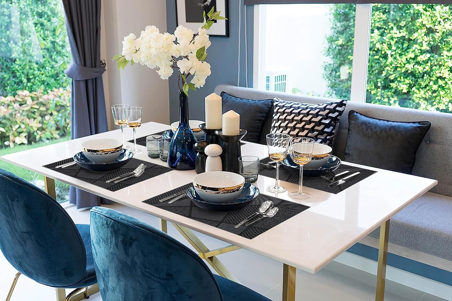 IPEA - Sets de table élégants - 45x30 cm - lavables, résistants, antidérapants