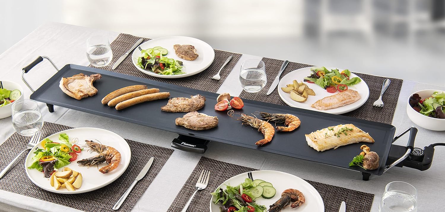 Bestron - plancha électrique XXL - surface extra longue - 10 personnes