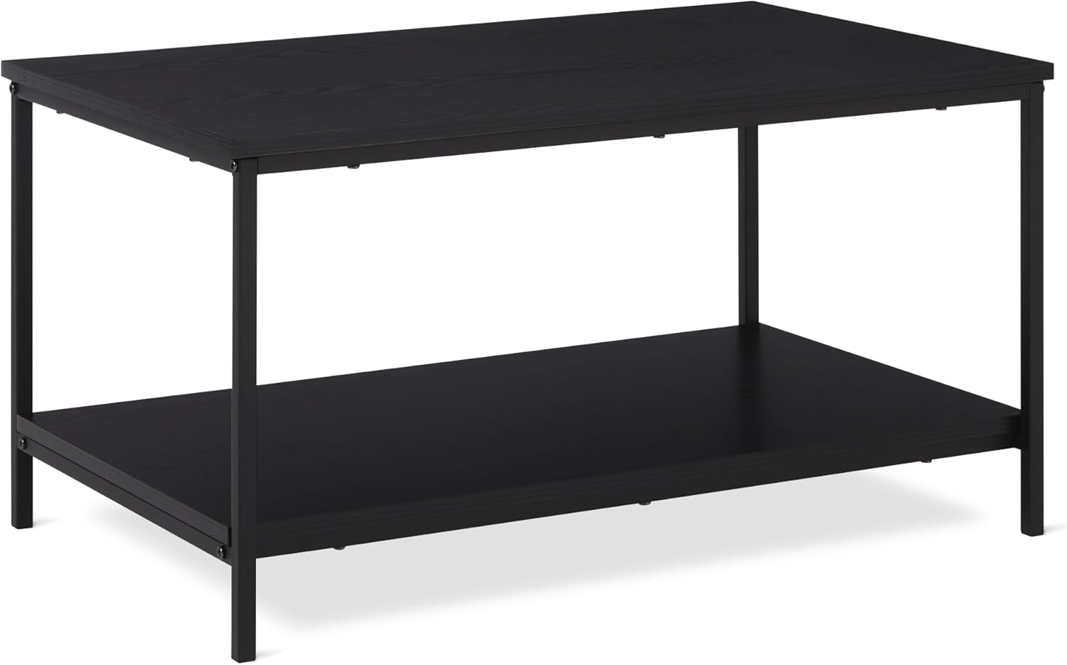 maxi-dealzz Basics - Table Rectangulaire Moderne - 50,5x80x42cm - étagère inférieure, noire