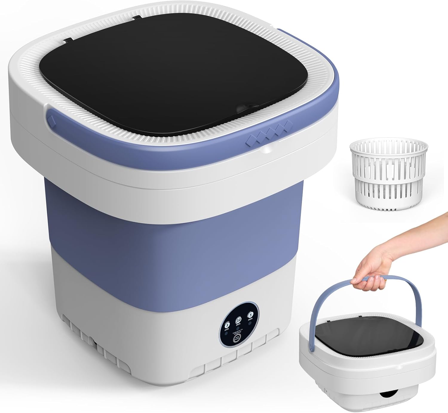 Mini machine à laver - 12L portable - 3 modes, essorage amovible, pliable