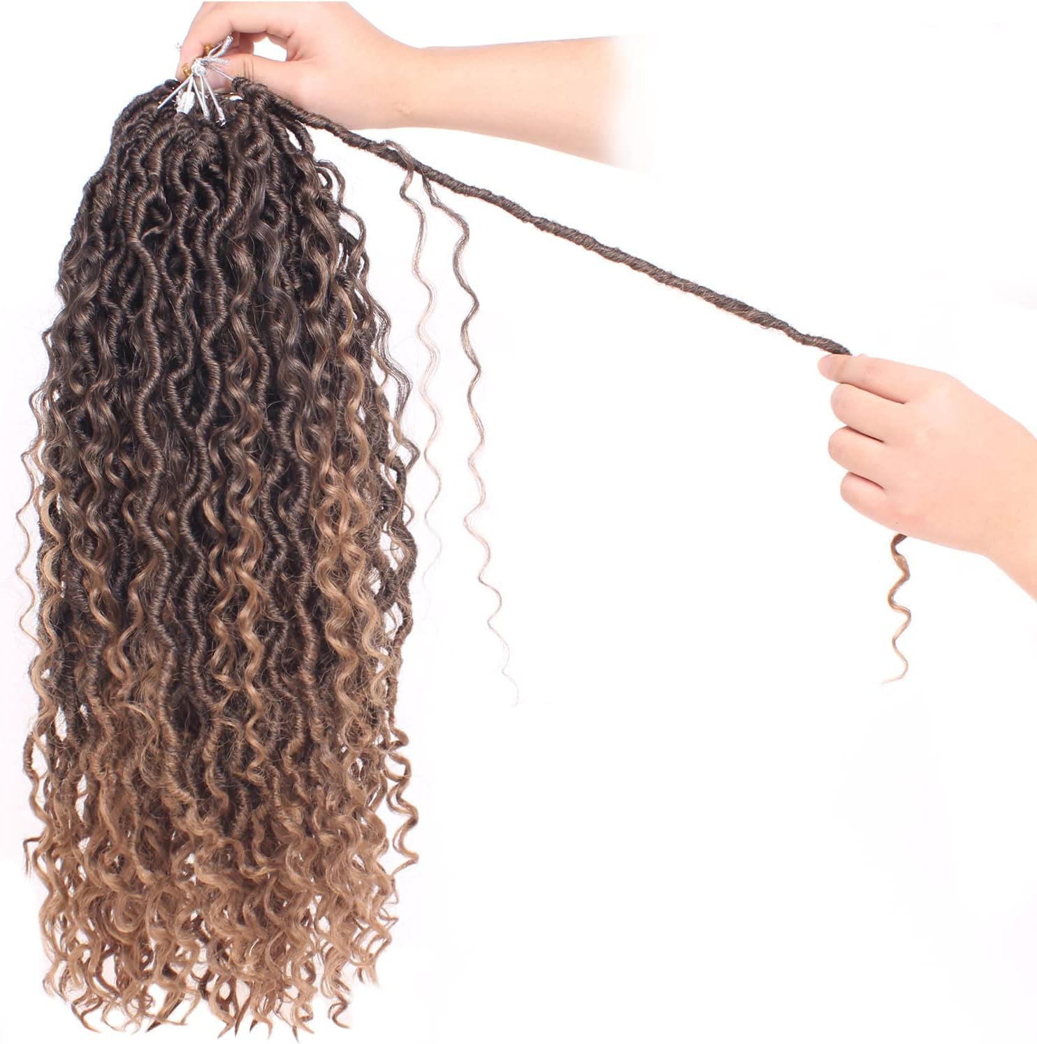 Xtrend - River Goddess Faux Locs 18” - 8 paquets, 14 brins, bouclés, T27